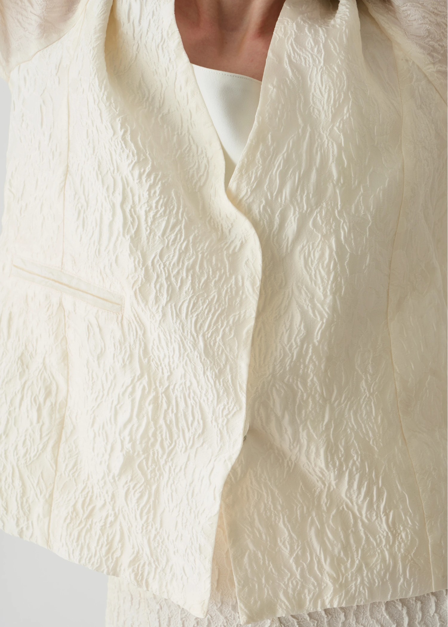 floating sheer jacquard no collar JK