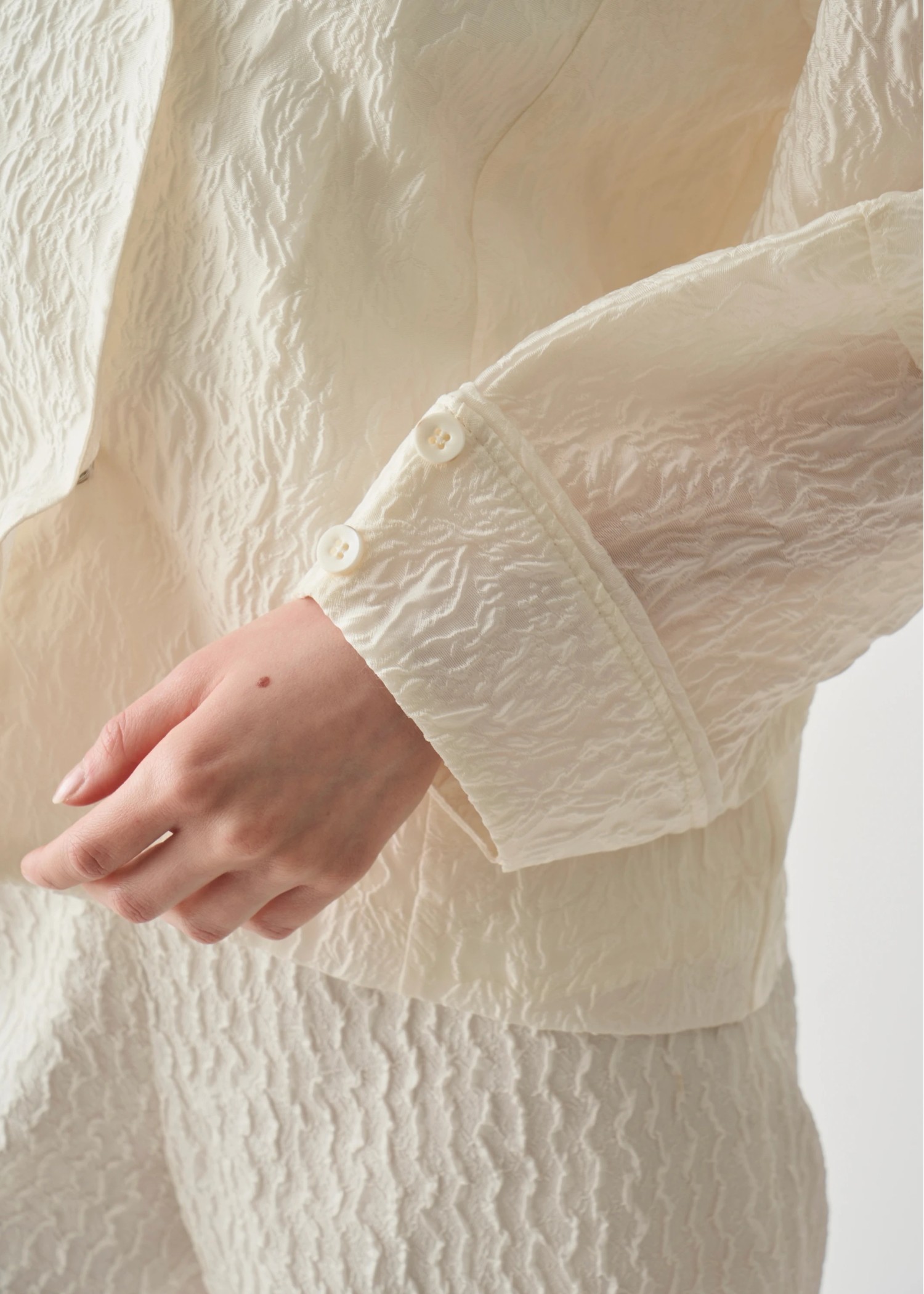 floating sheer jacquard no collar JK