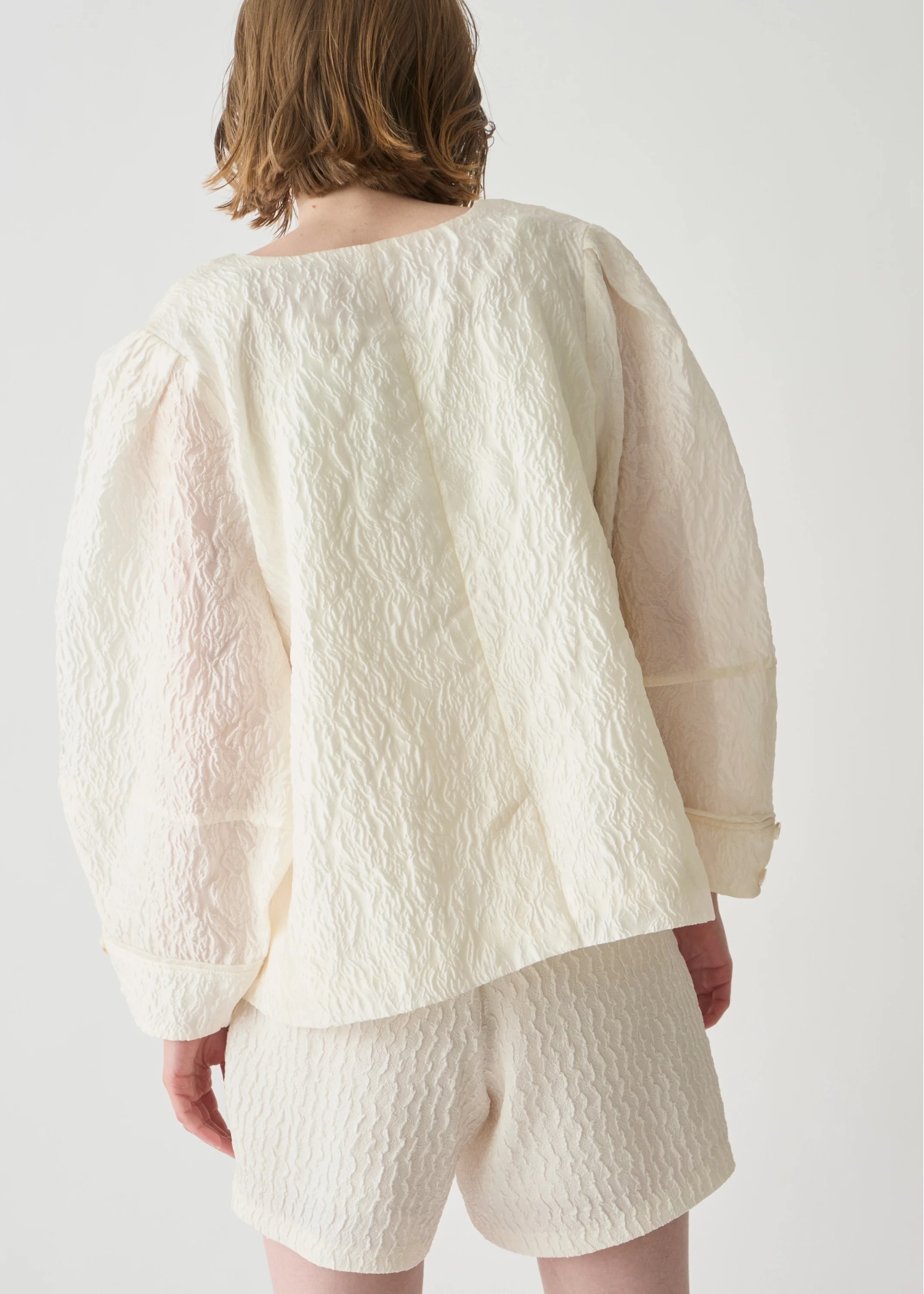 floating sheer jacquard no collar JK