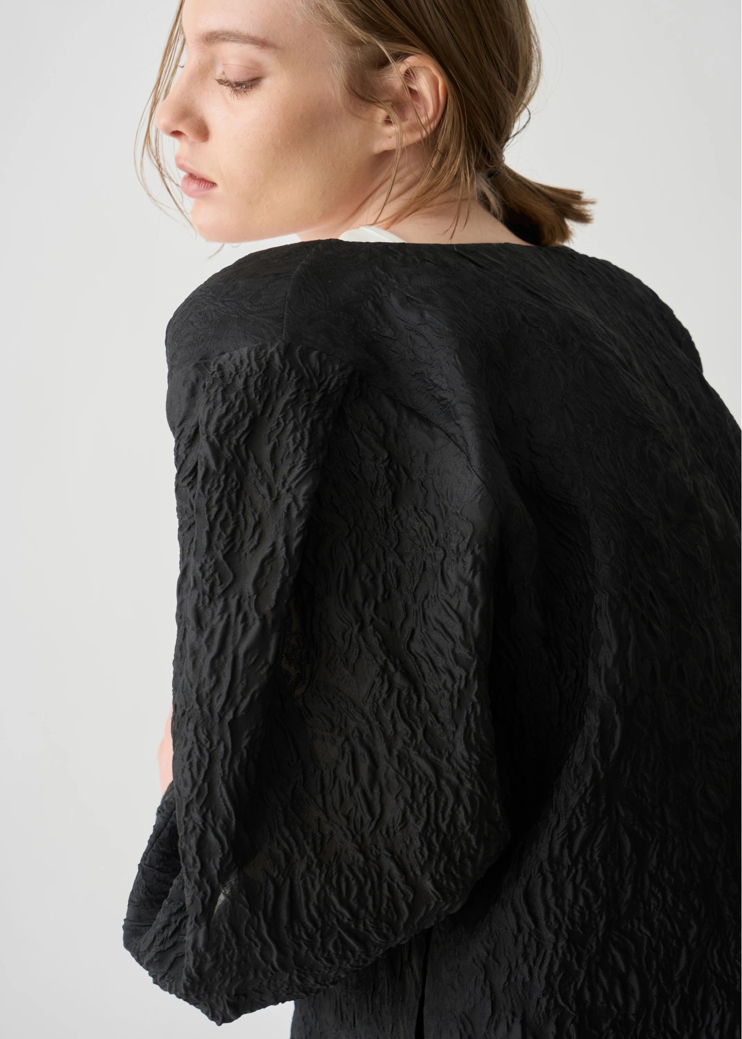 floating sheer jacquard no collar JK