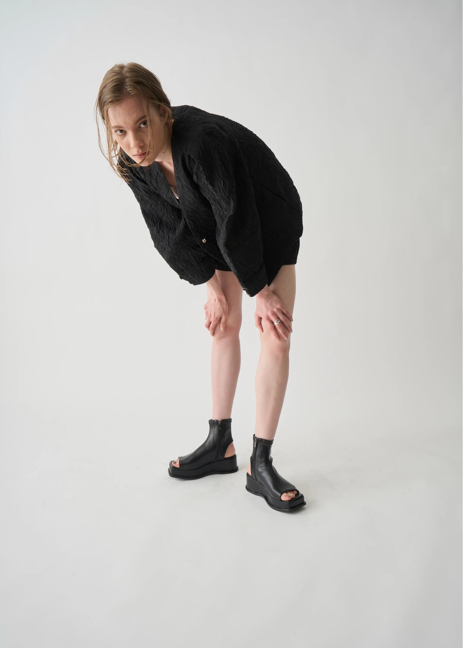 floating sheer jacquard no collar JK