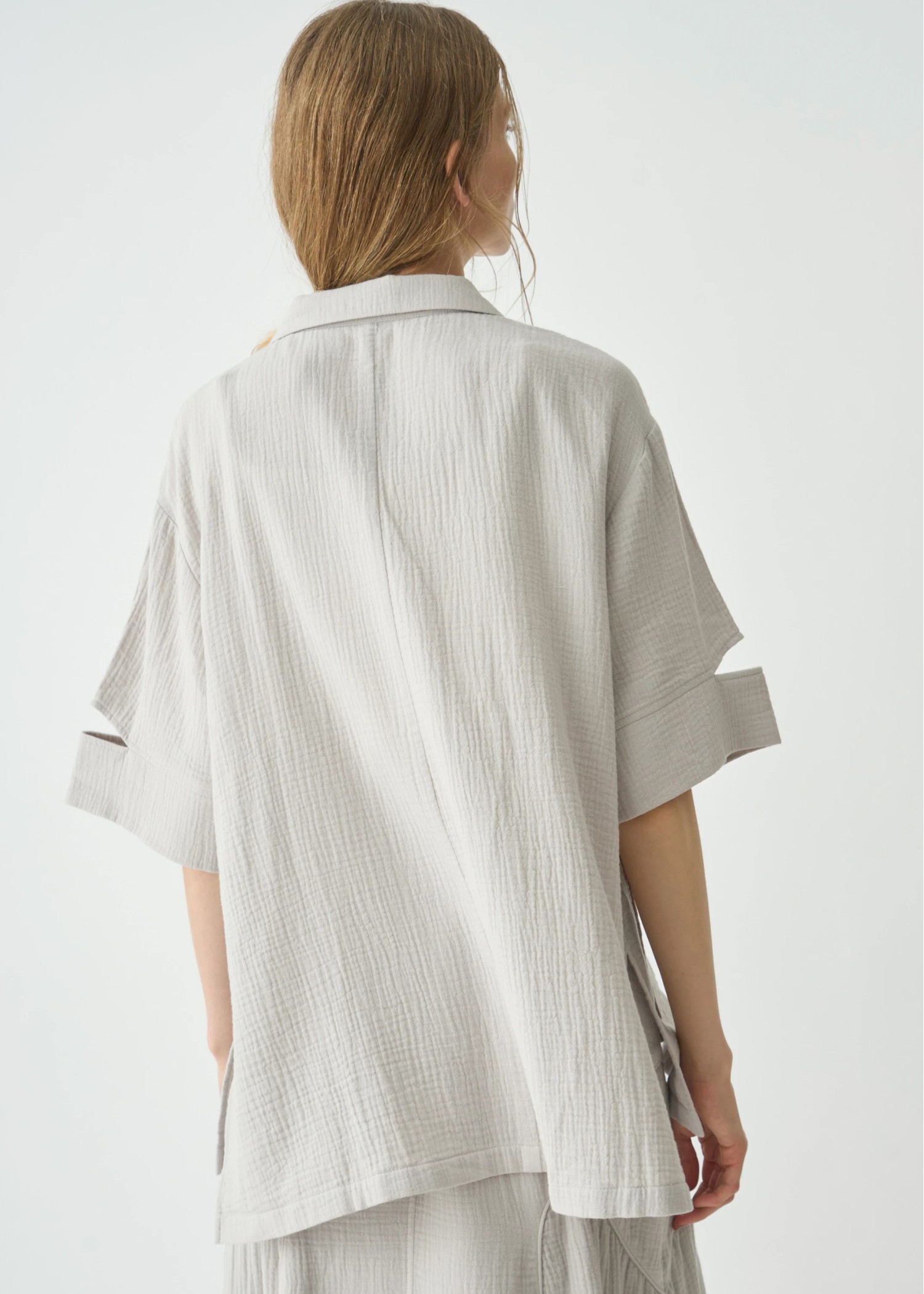 double gauze slit sleeve tailored JK