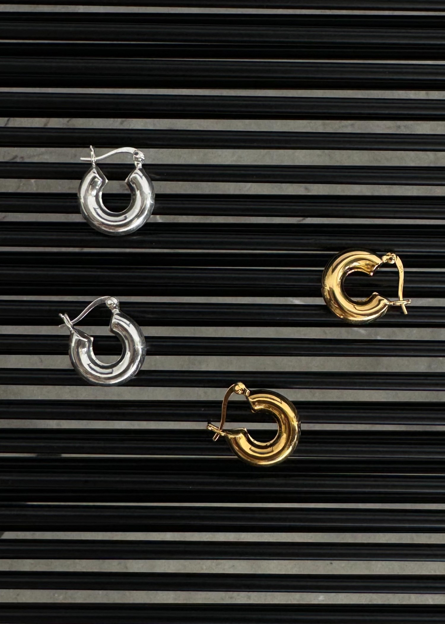 small bold mini hoop pierce