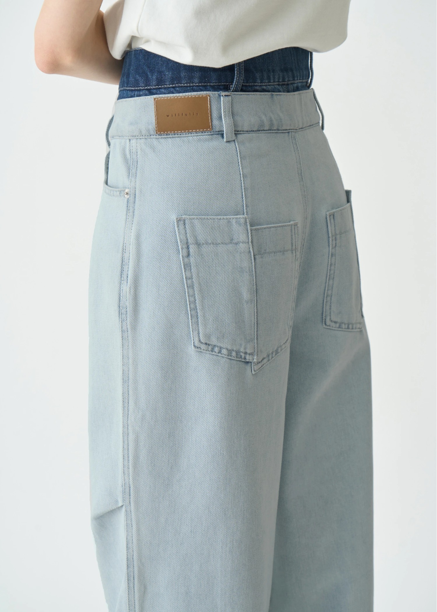 double belt side tuck denim PT