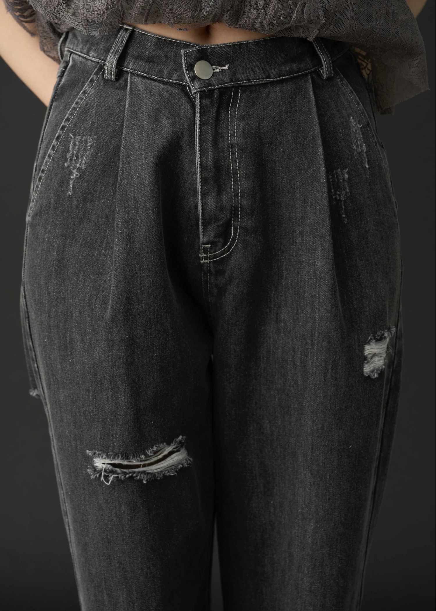 side organdy ribbon asymmetry belt denim PT