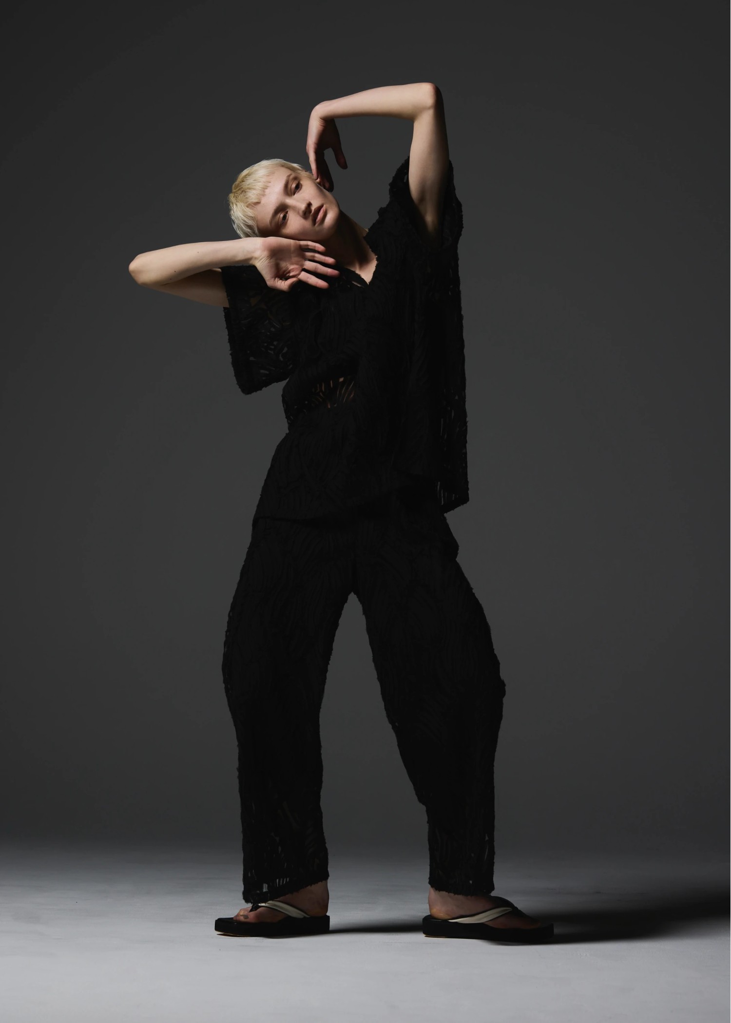 relax chiffon tape embroidery slit PT