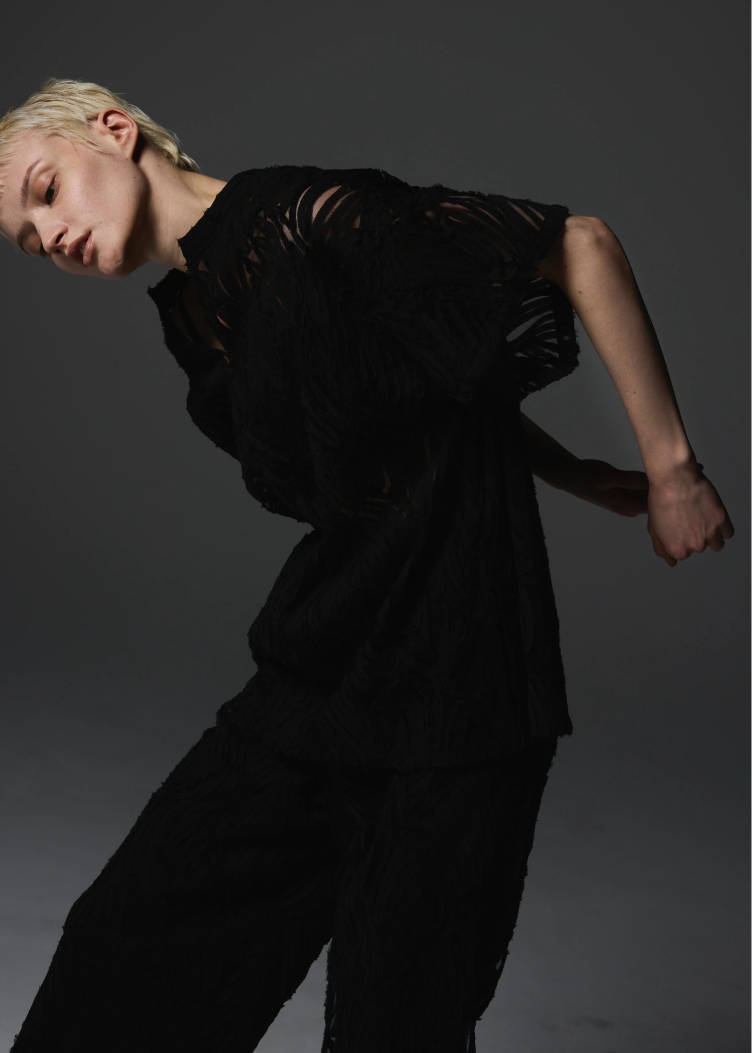 relax chiffon tape embroidery slit PT