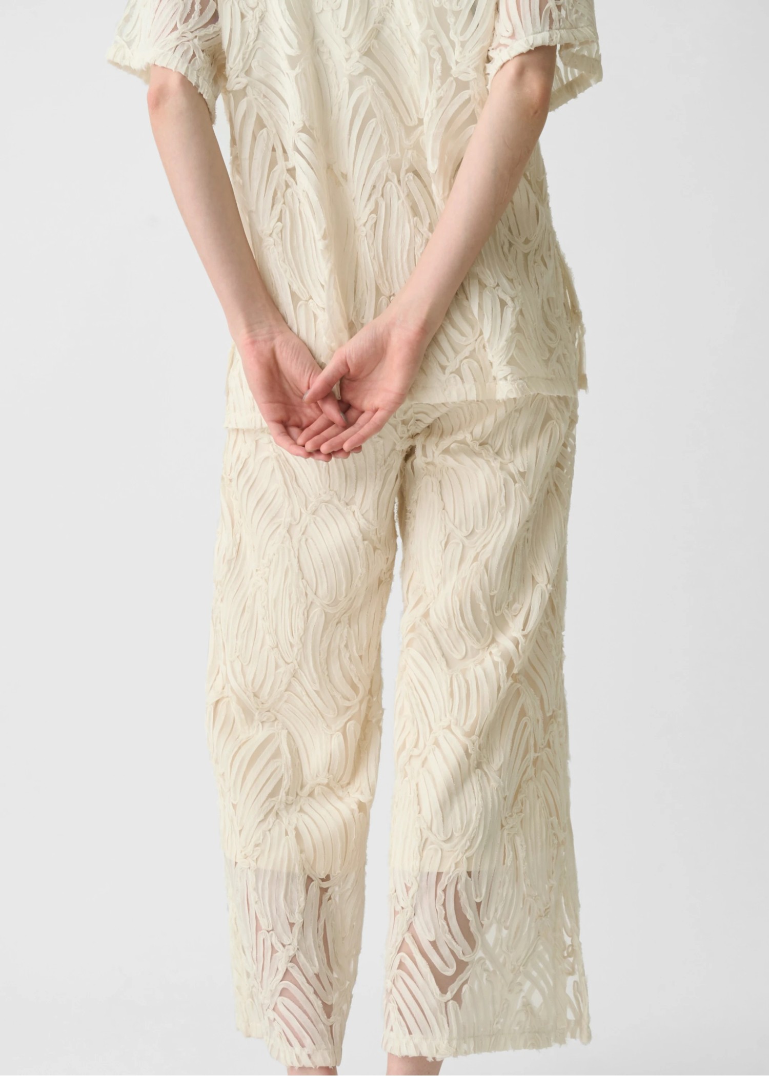 relax chiffon tape embroidery slit PT