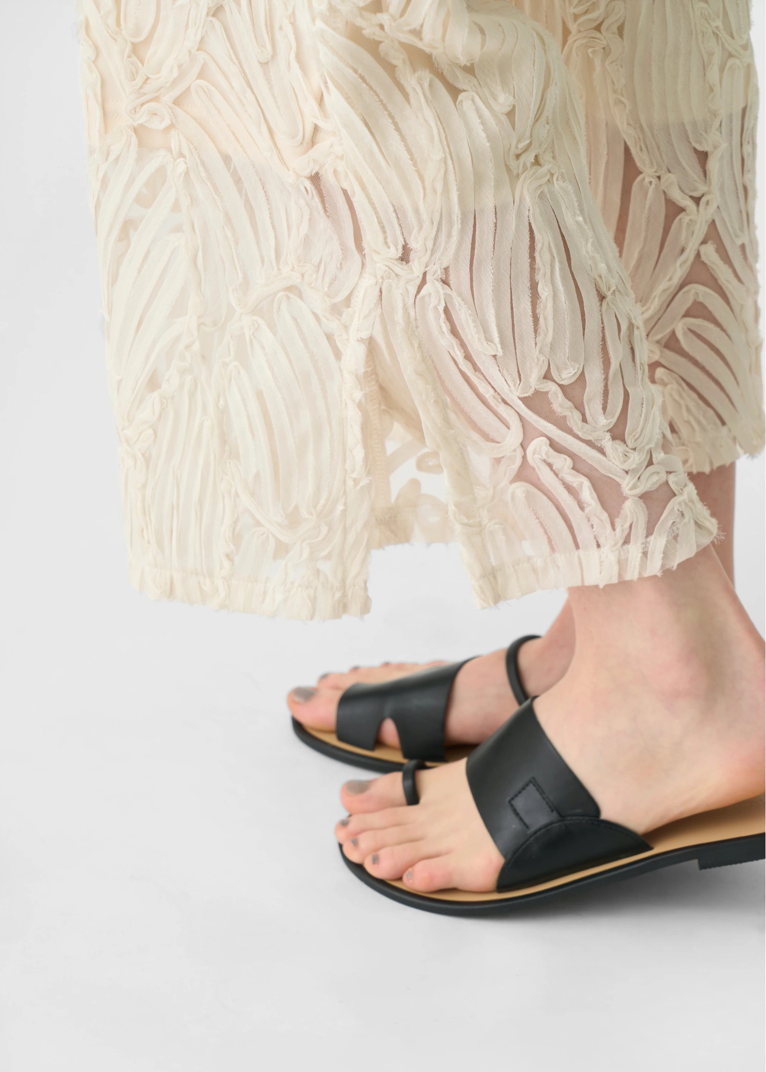 relax chiffon tape embroidery slit PT