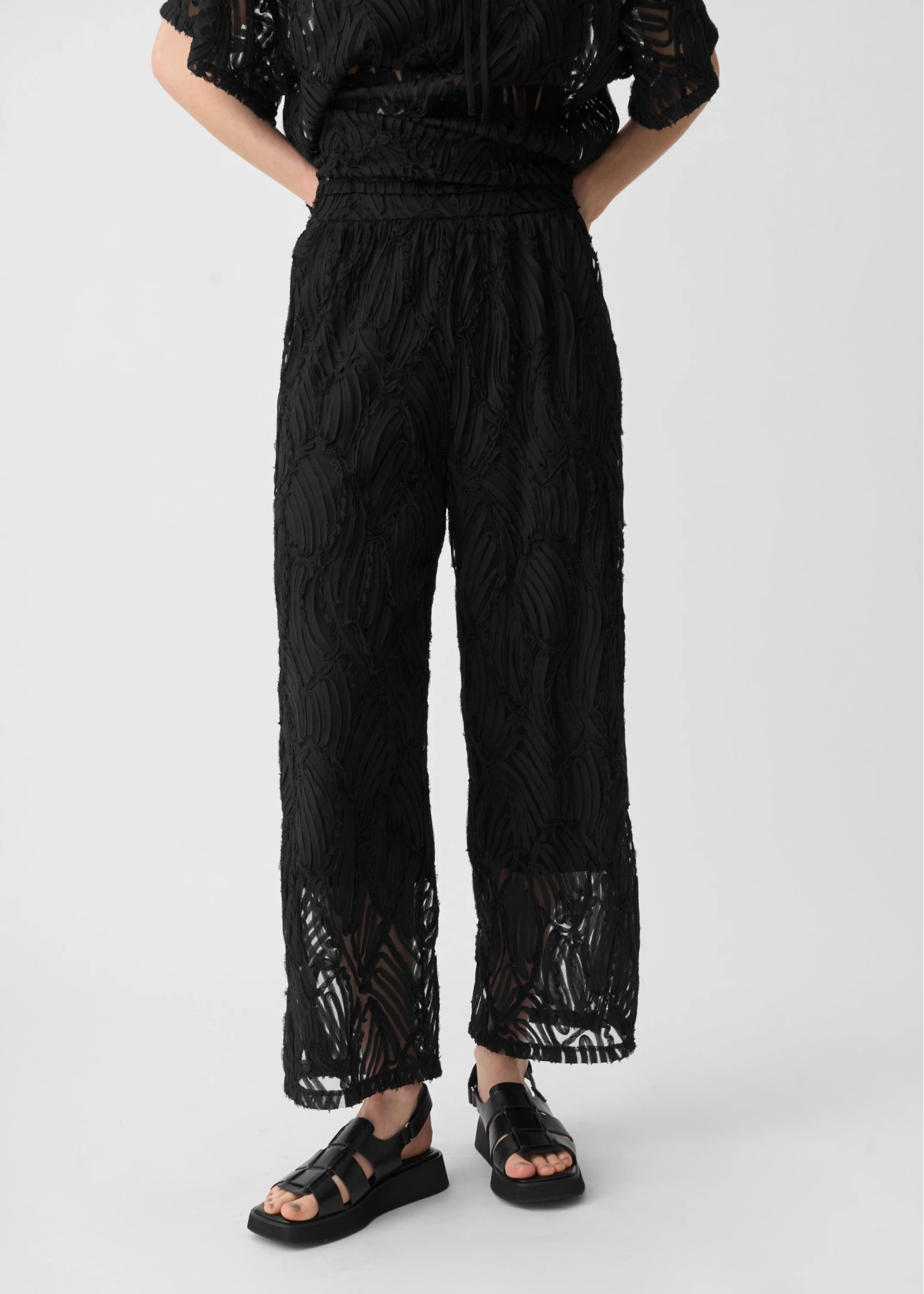 relax chiffon tape embroidery slit PT