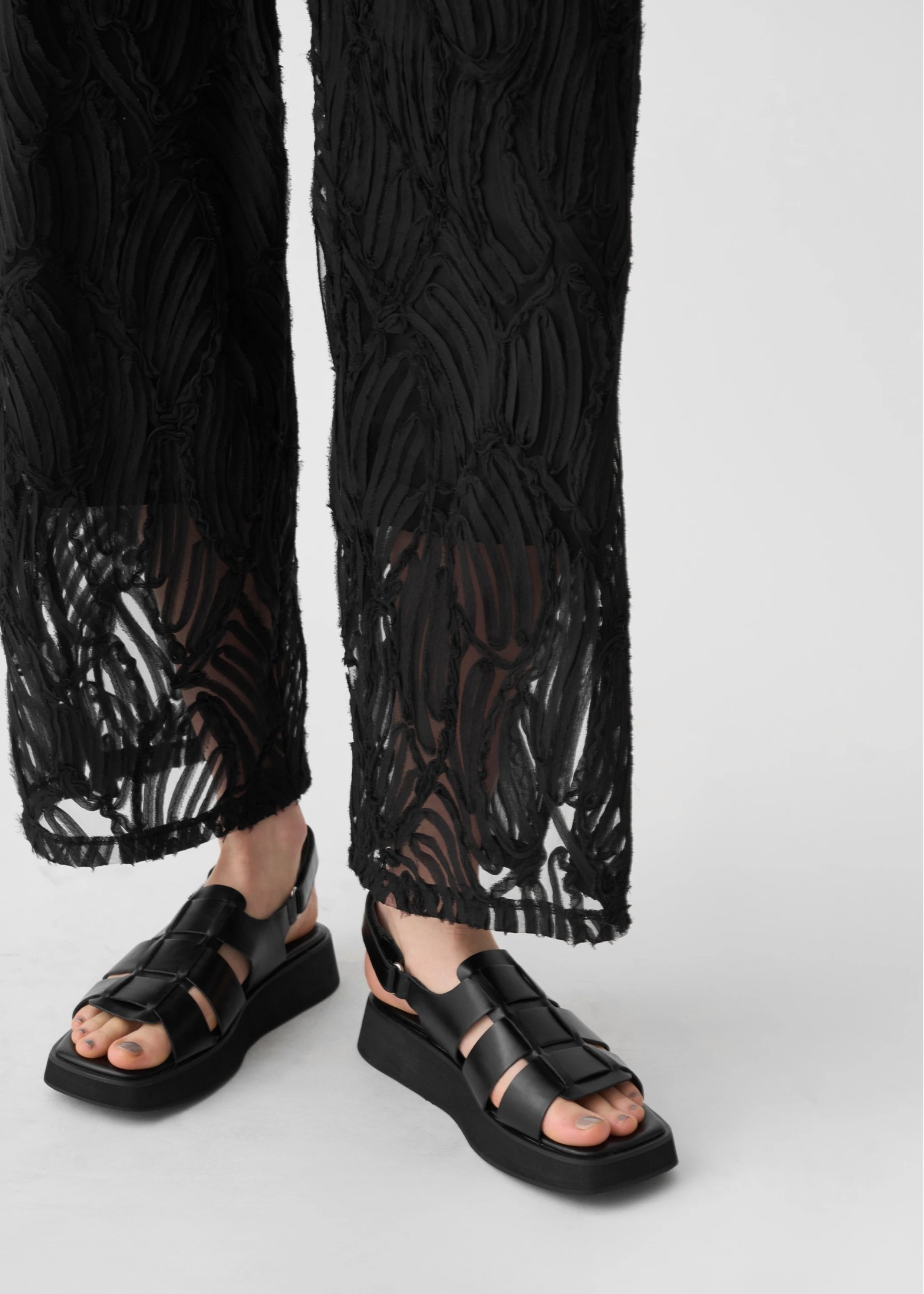 relax chiffon tape embroidery slit PT