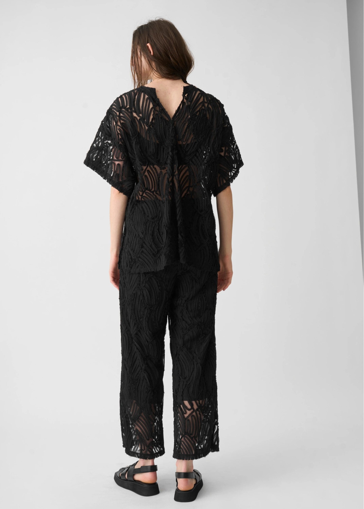 relax chiffon tape embroidery slit PT