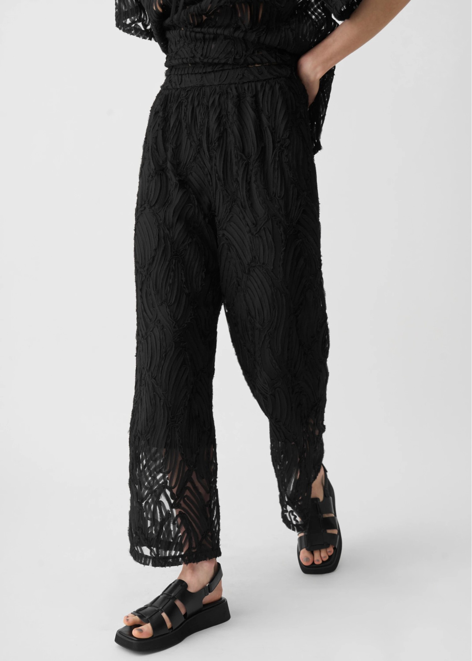 relax chiffon tape embroidery slit PT