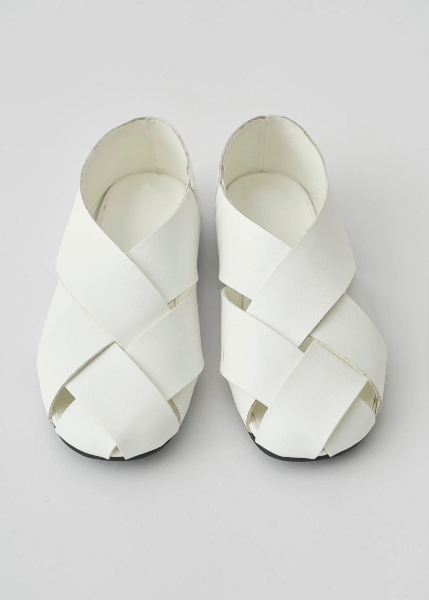 leather braid flat shoes