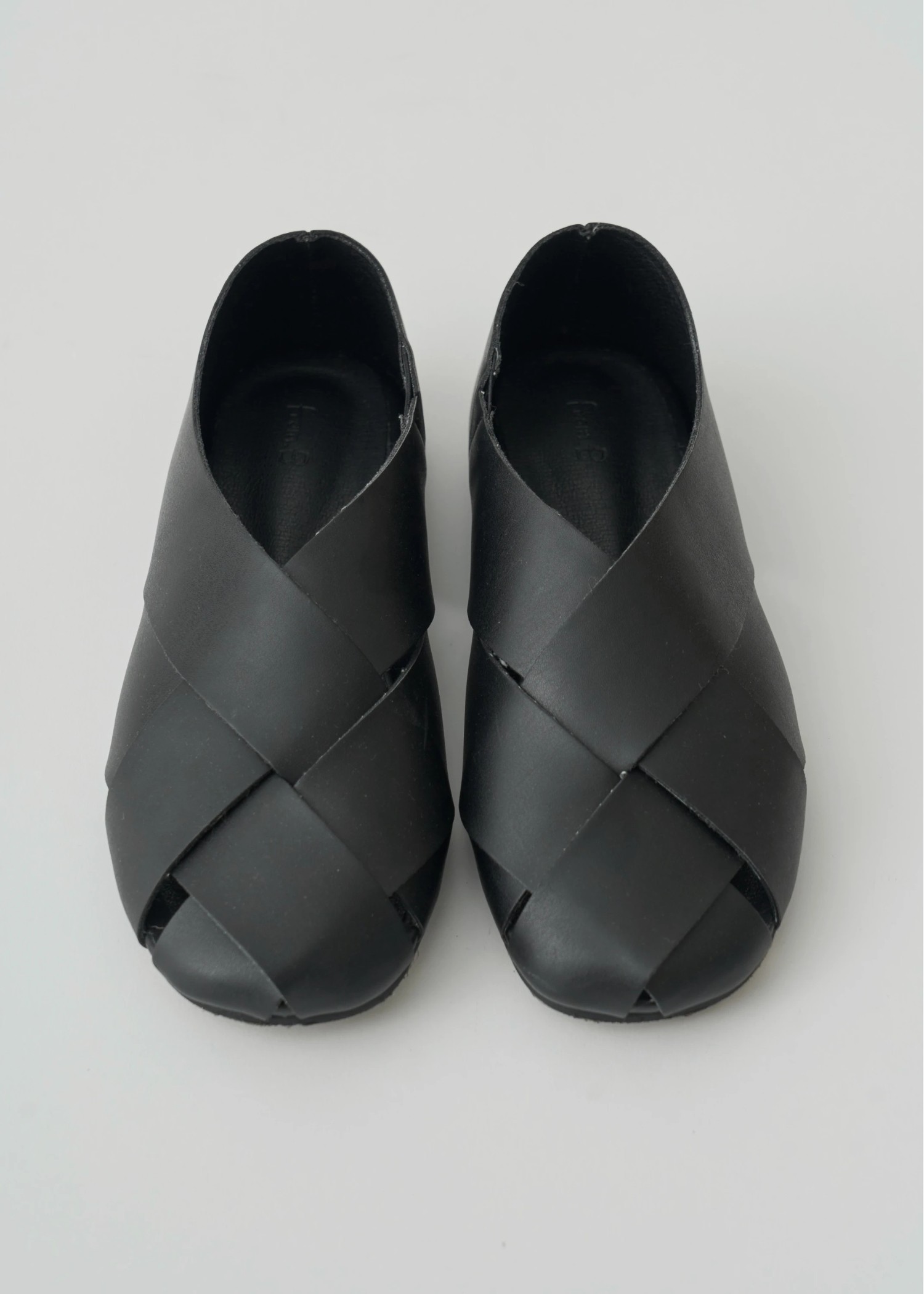 leather braid flat shoes