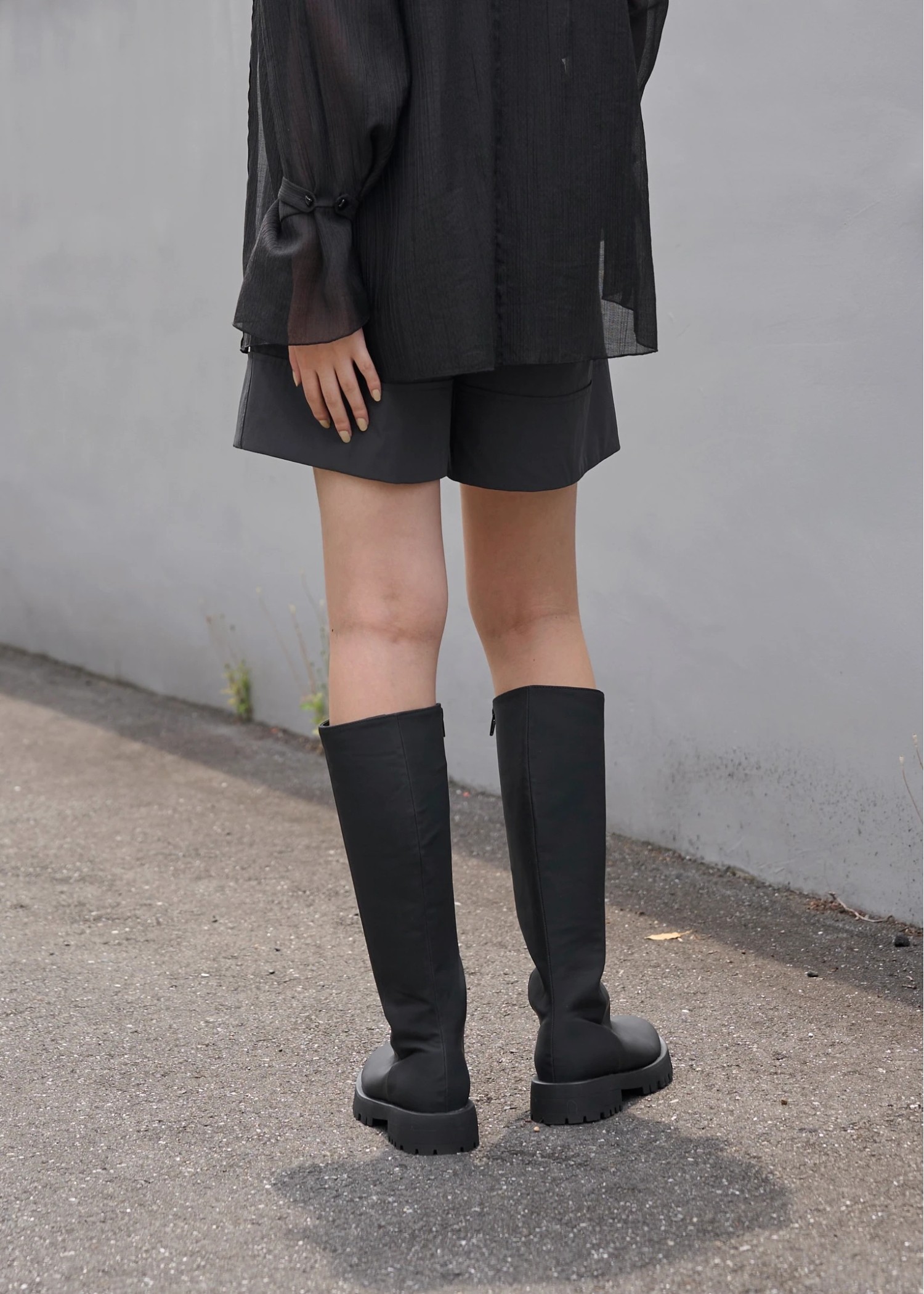 tank sole smooth long boots