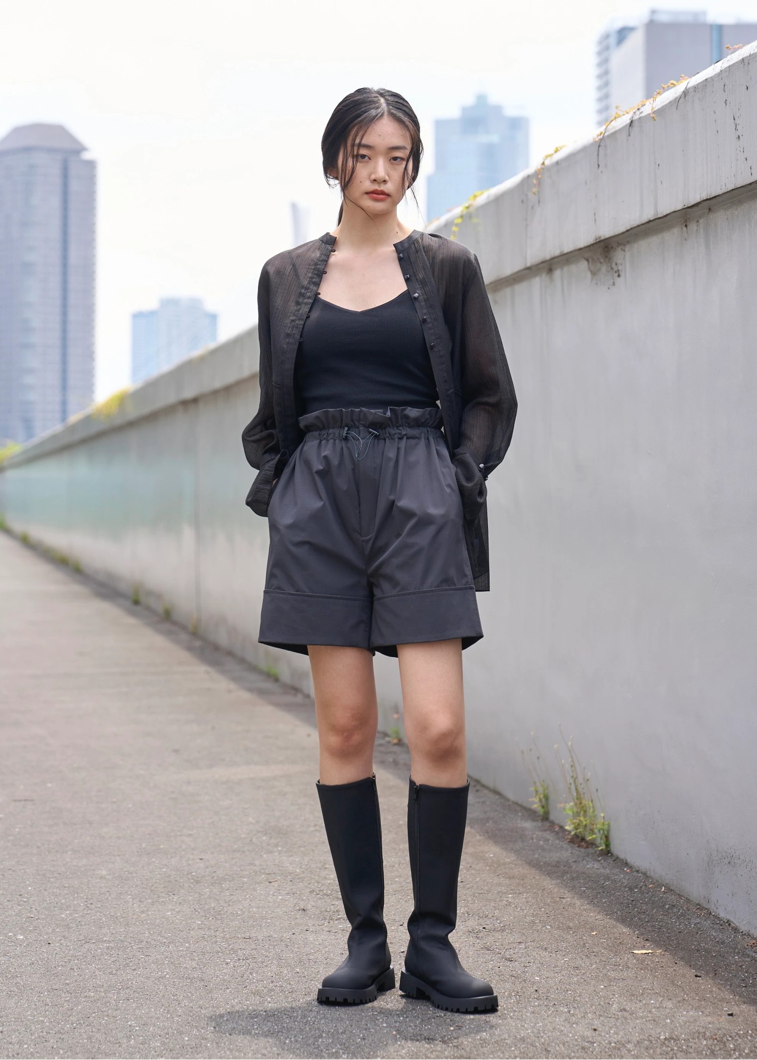 tank sole smooth long boots