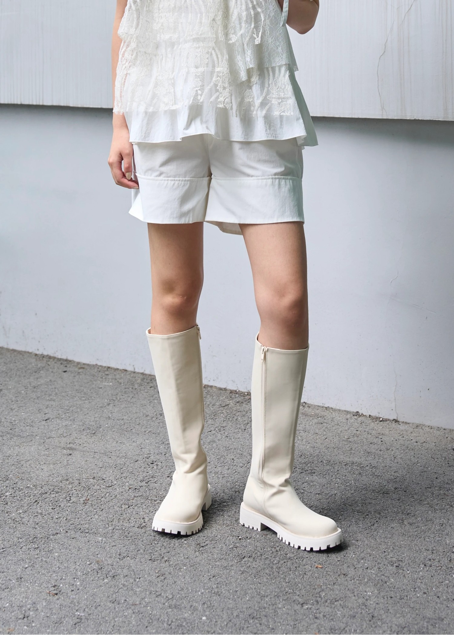 tank sole smooth long boots