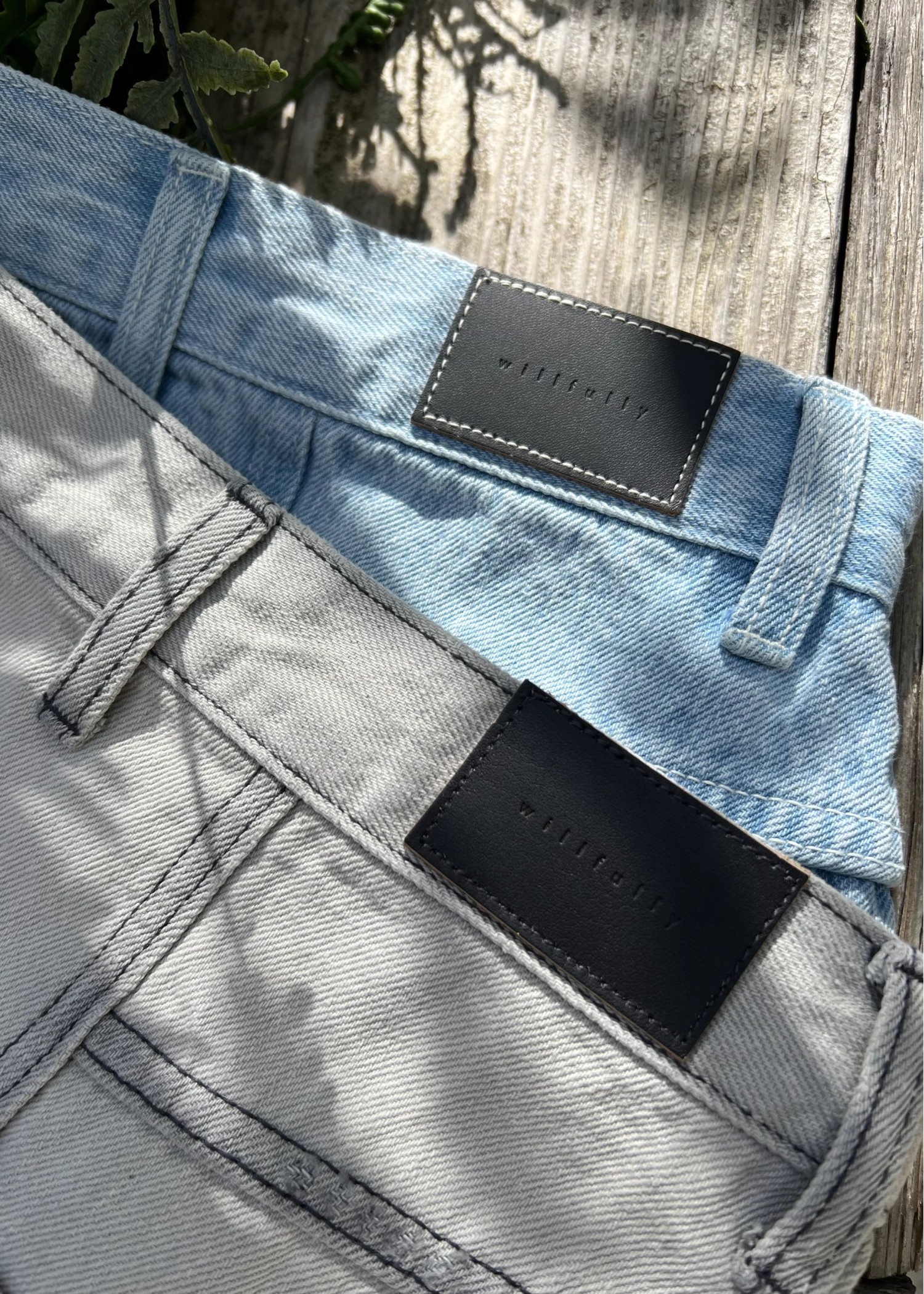 back bi color patchwork remake denim SK