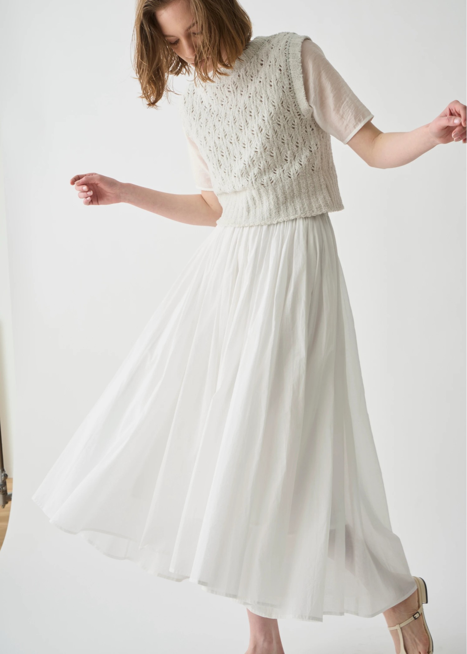 waist rubber tuck irregular hem flare SK