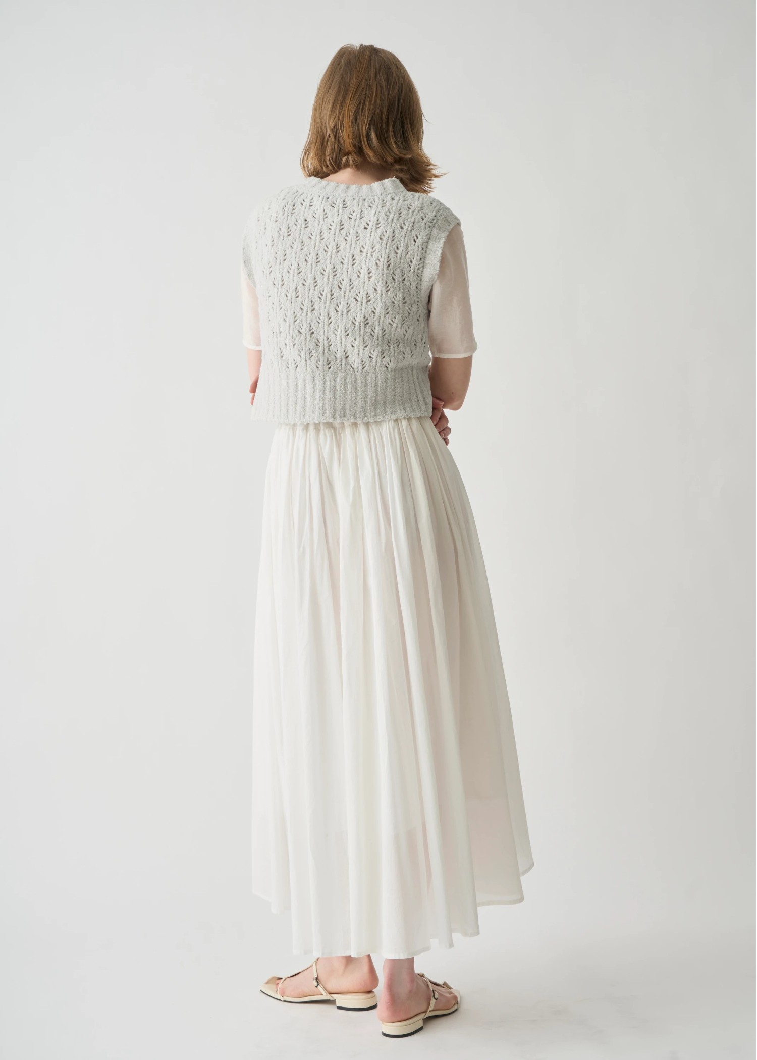 waist rubber tuck irregular hem flare SK