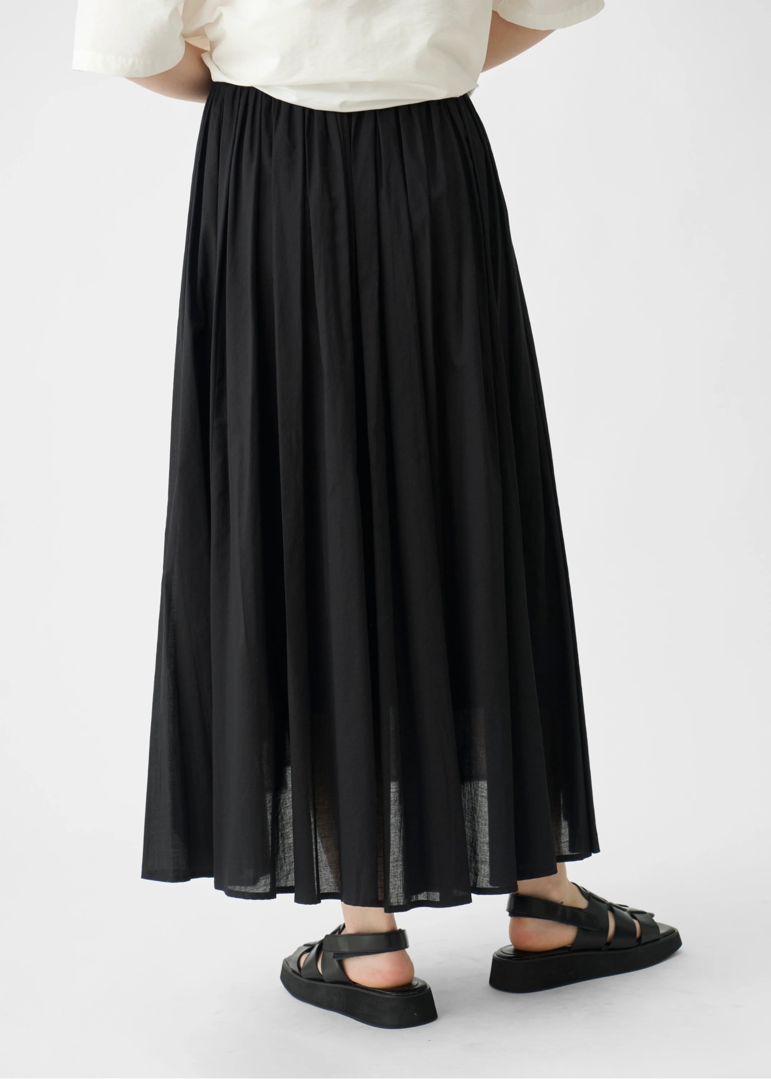 waist rubber tuck irregular hem flare SK