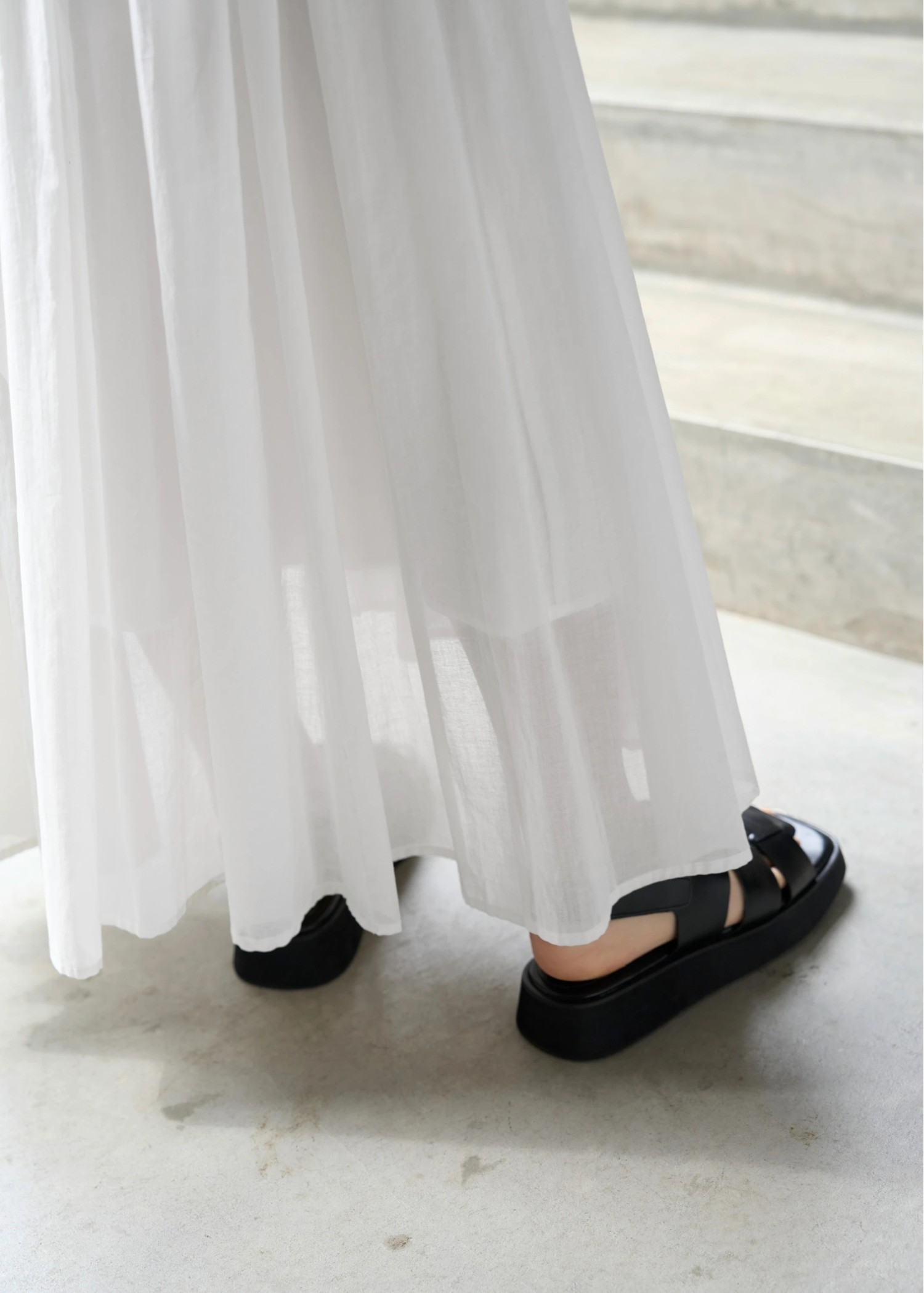 waist rubber tuck irregular hem flare SK