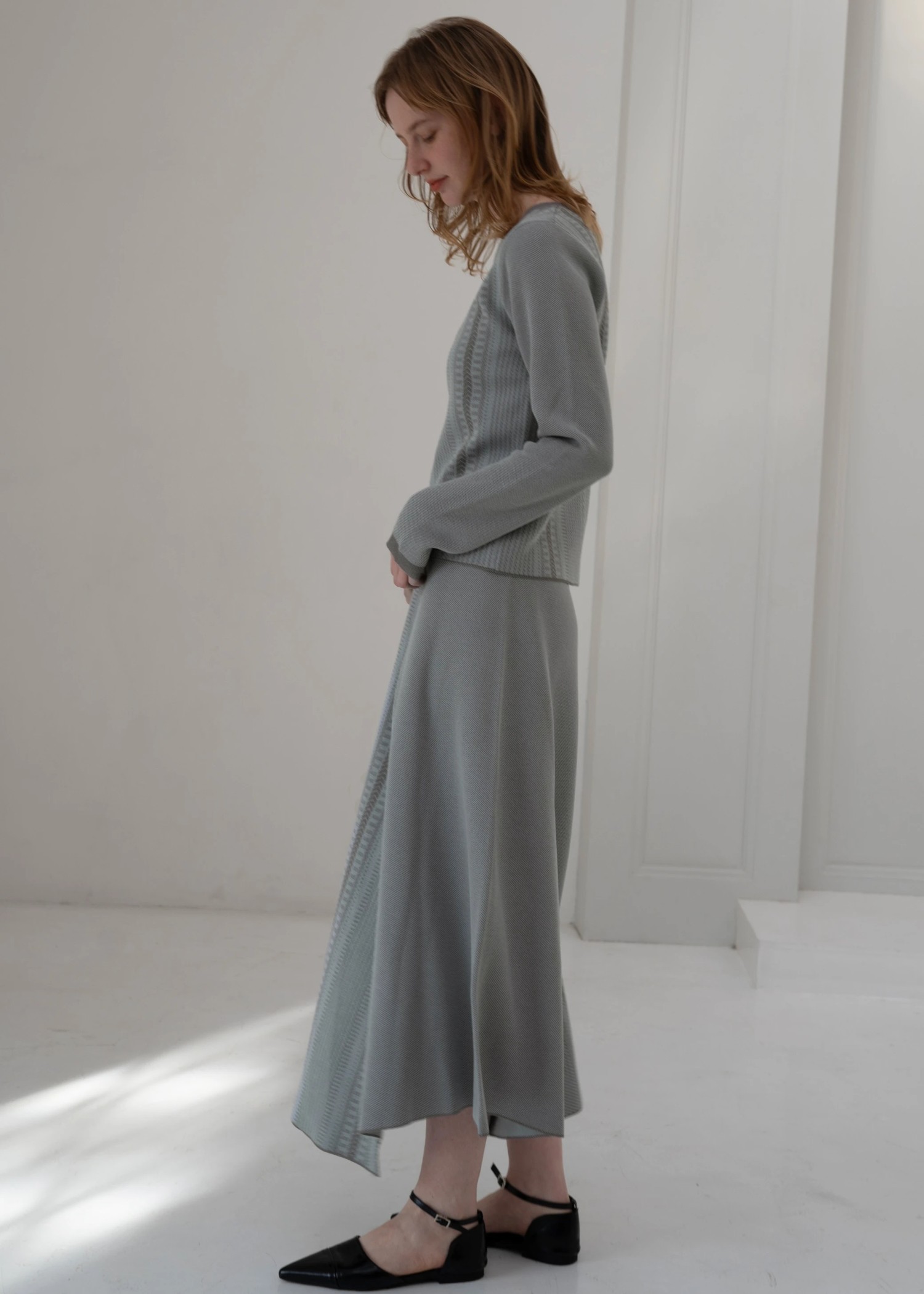 jacquard oblique multi stripe knit SK