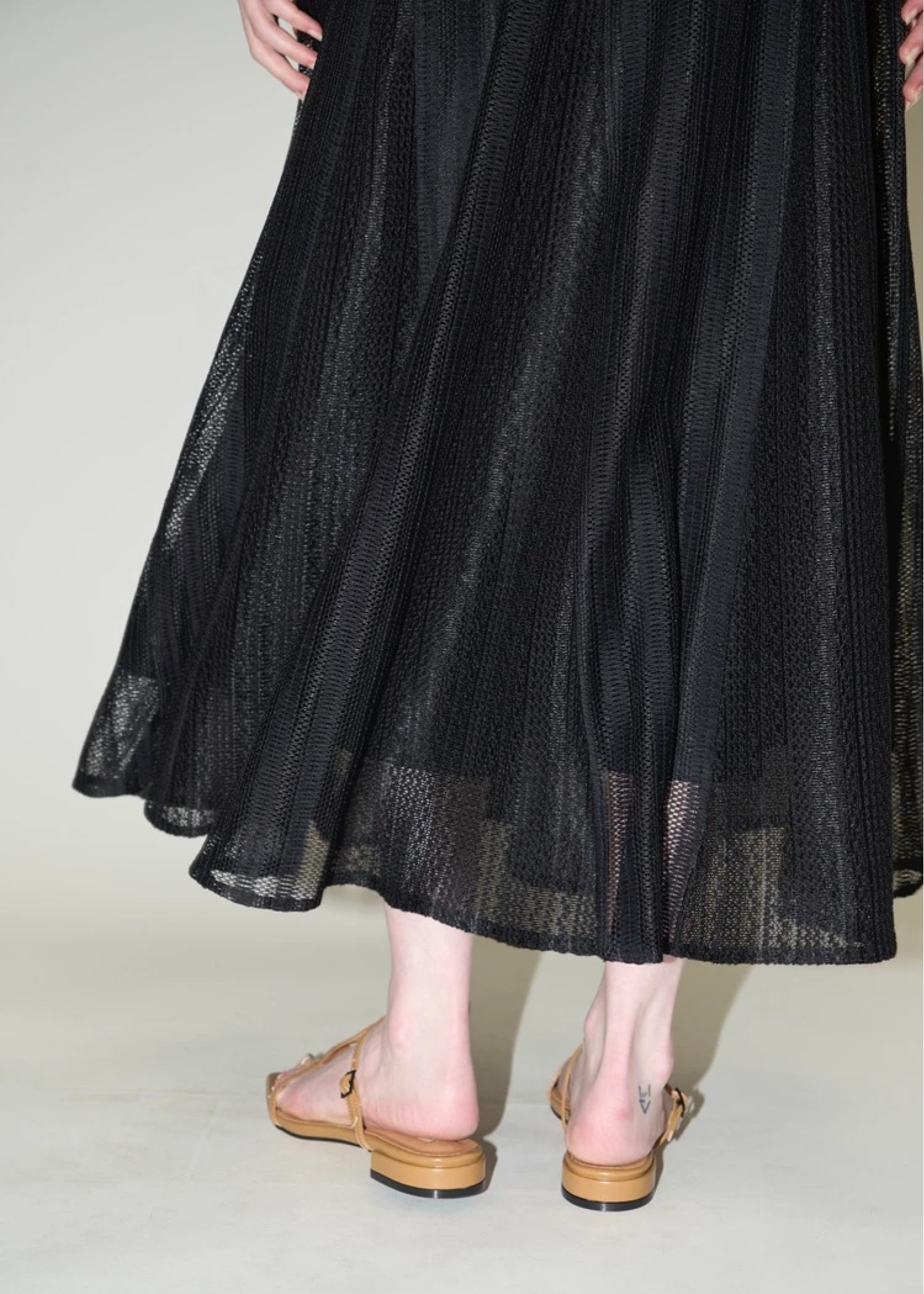 multi stripe lace panel flare SK