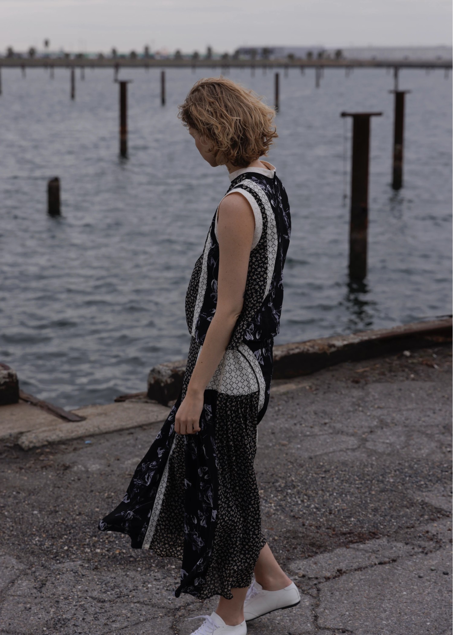 lace patchwork side tuck SK