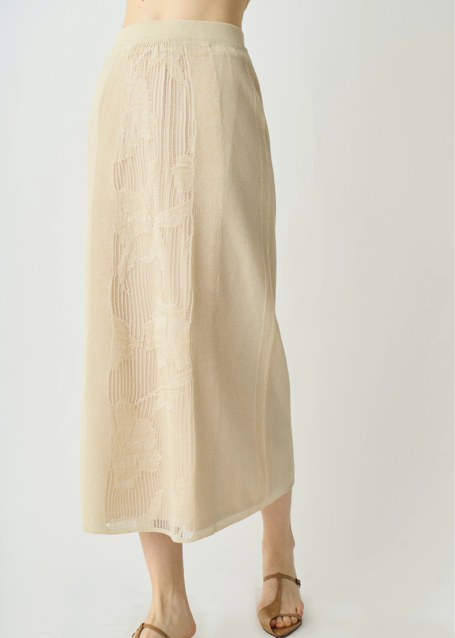 flower mesh flare knit SK