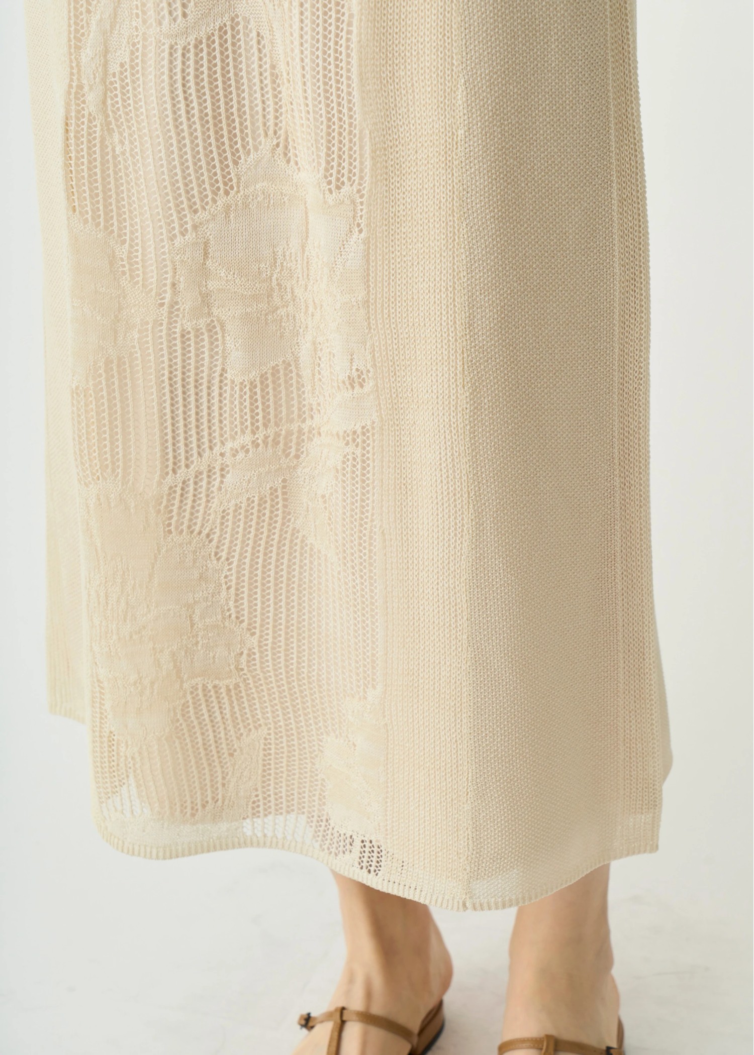 flower mesh flare knit SK