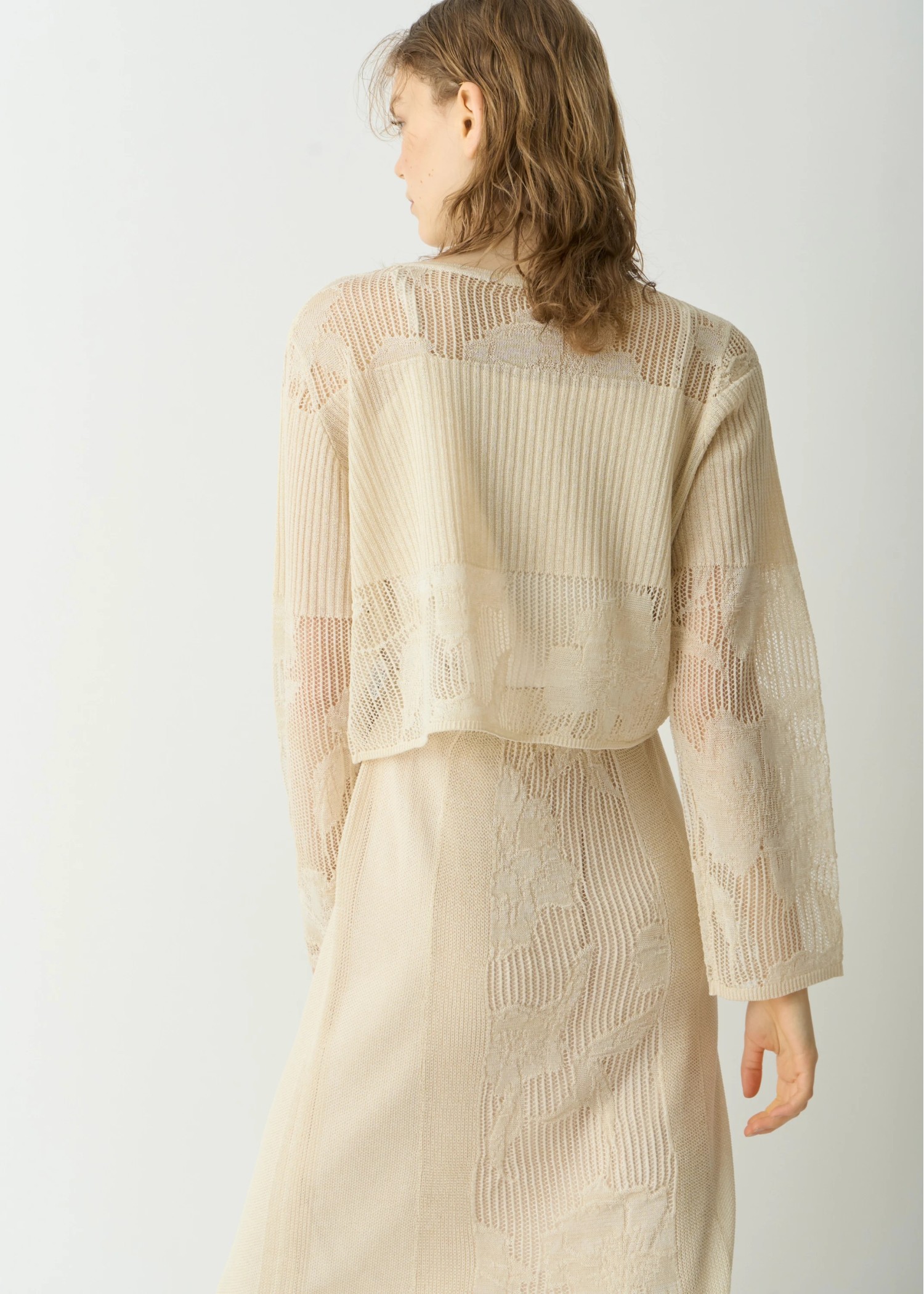 flower mesh flare knit SK