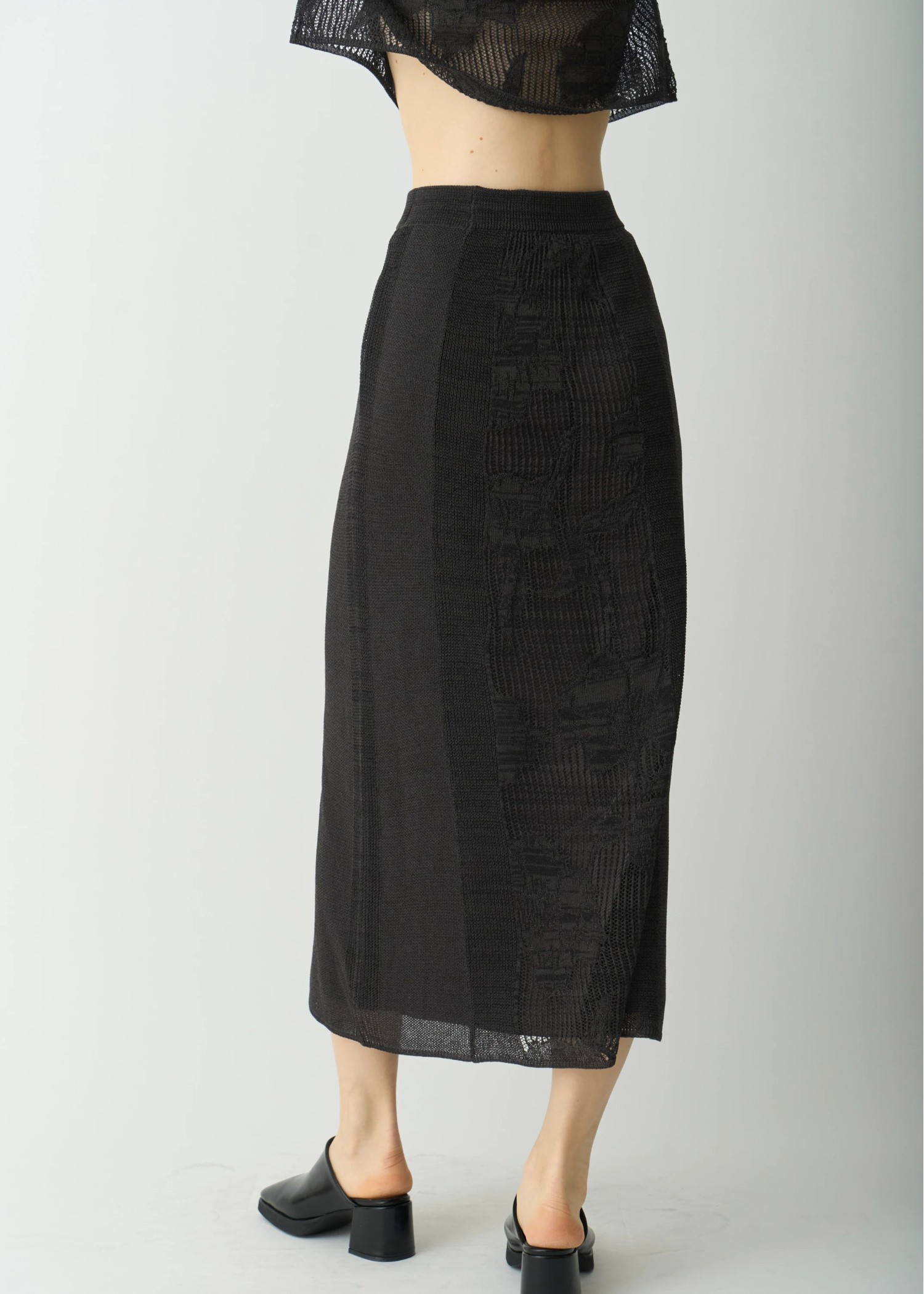 flower mesh flare knit SK