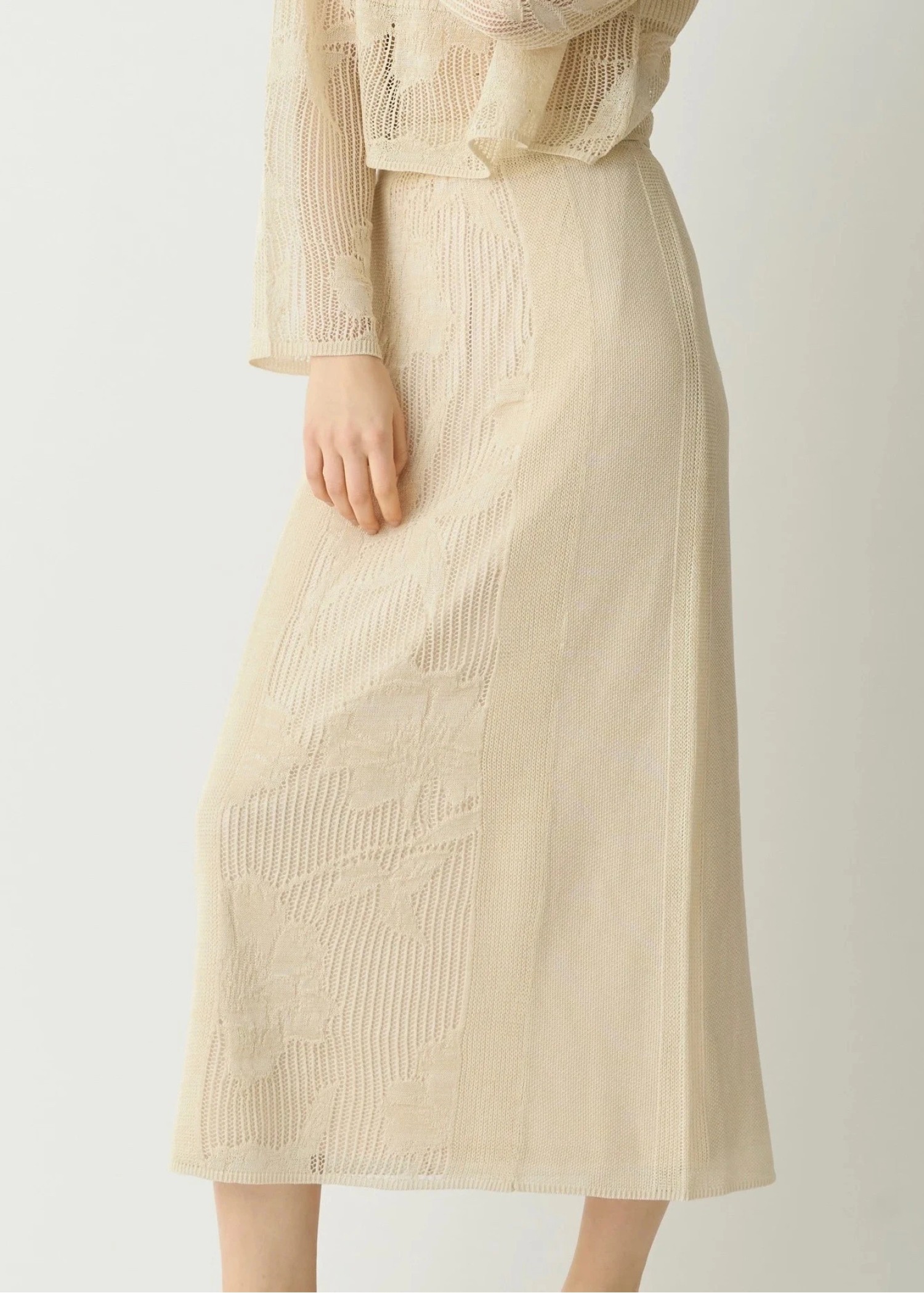 flower mesh flare knit SK