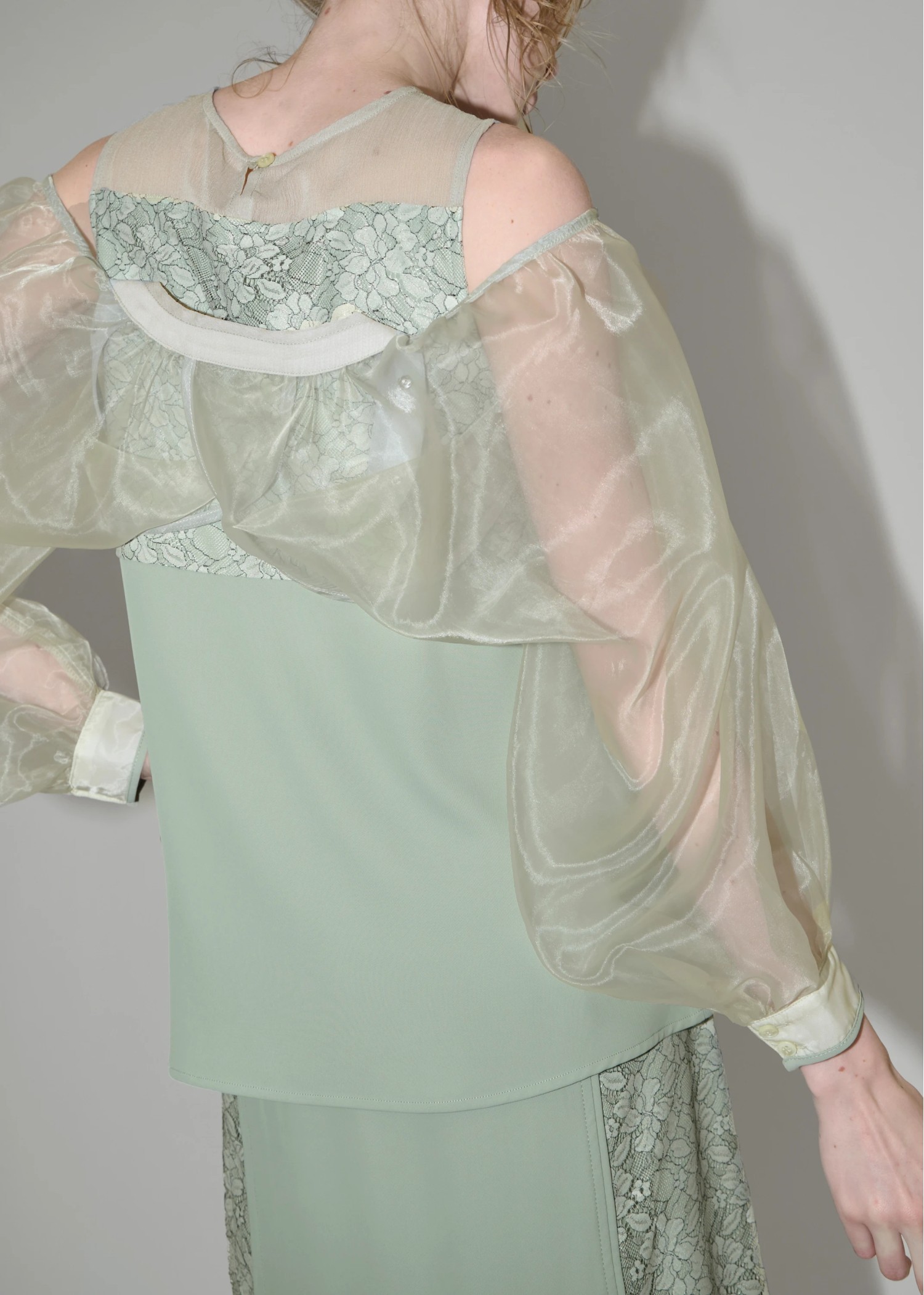 organdy bolero lace patchwork 3 piece SET UP