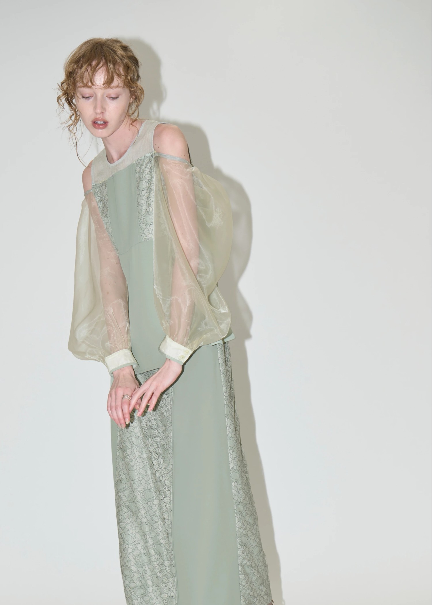 organdy bolero lace patchwork 3 piece SET UP