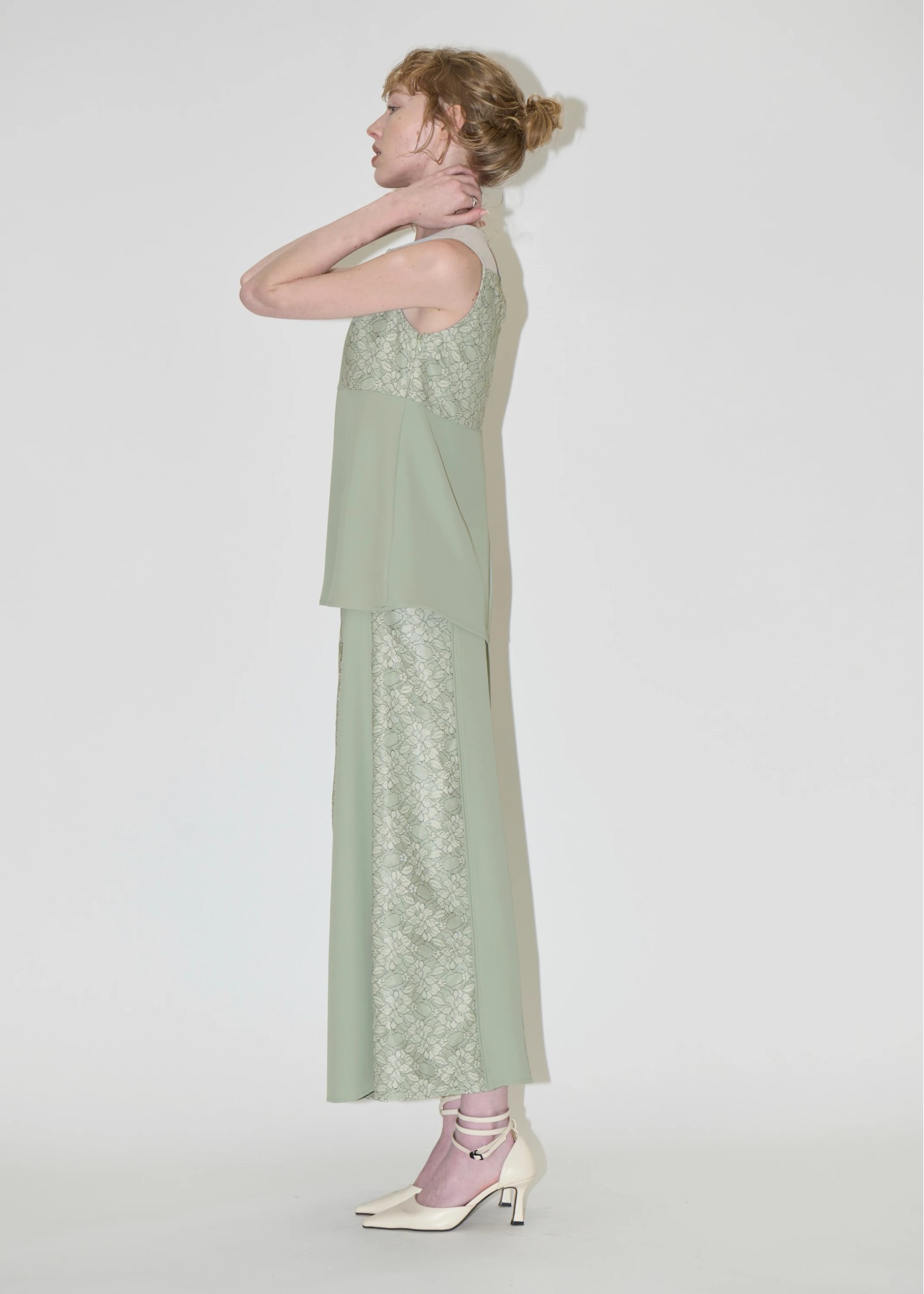 organdy bolero lace patchwork 3 piece SET UP