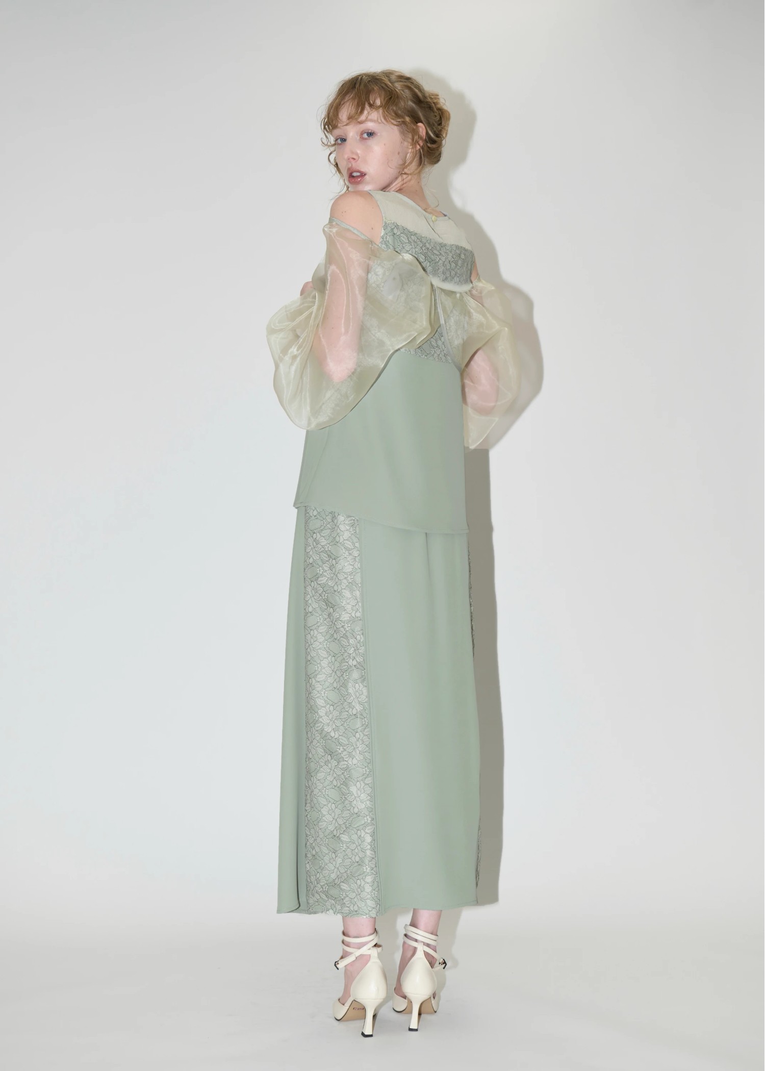 organdy bolero lace patchwork 3 piece SET UP