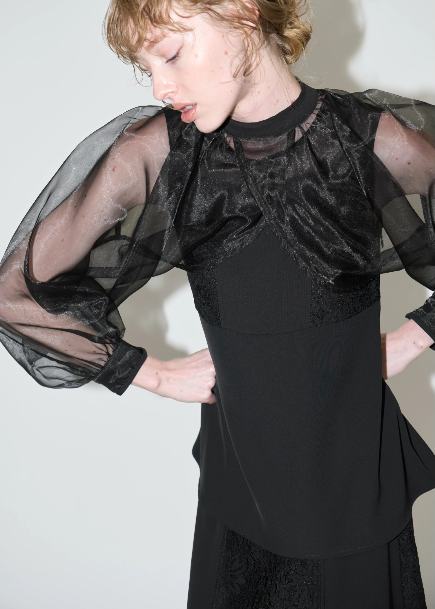 organdy bolero lace patchwork 3 piece SET UP