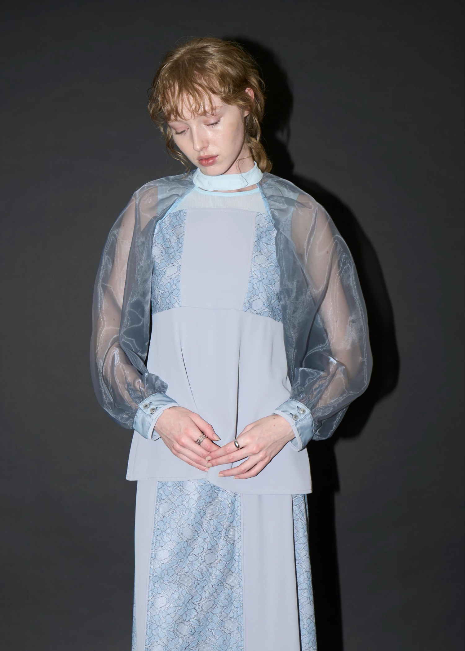 organdy bolero lace patchwork 3 piece SET UP