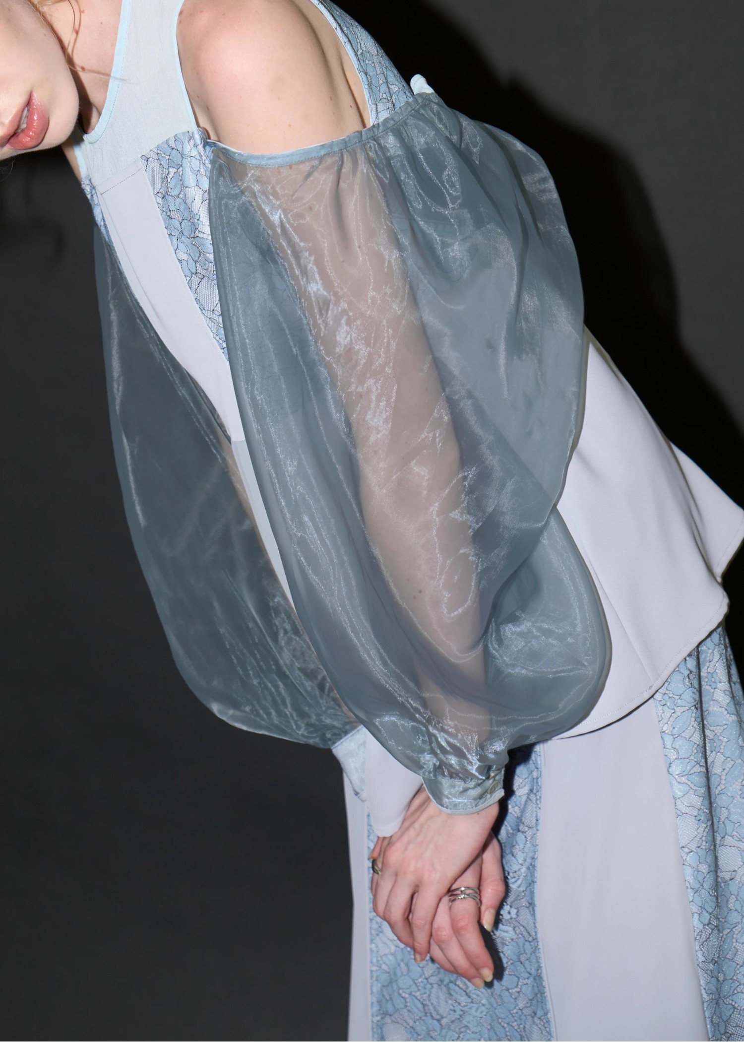 organdy bolero lace patchwork 3 piece SET UP