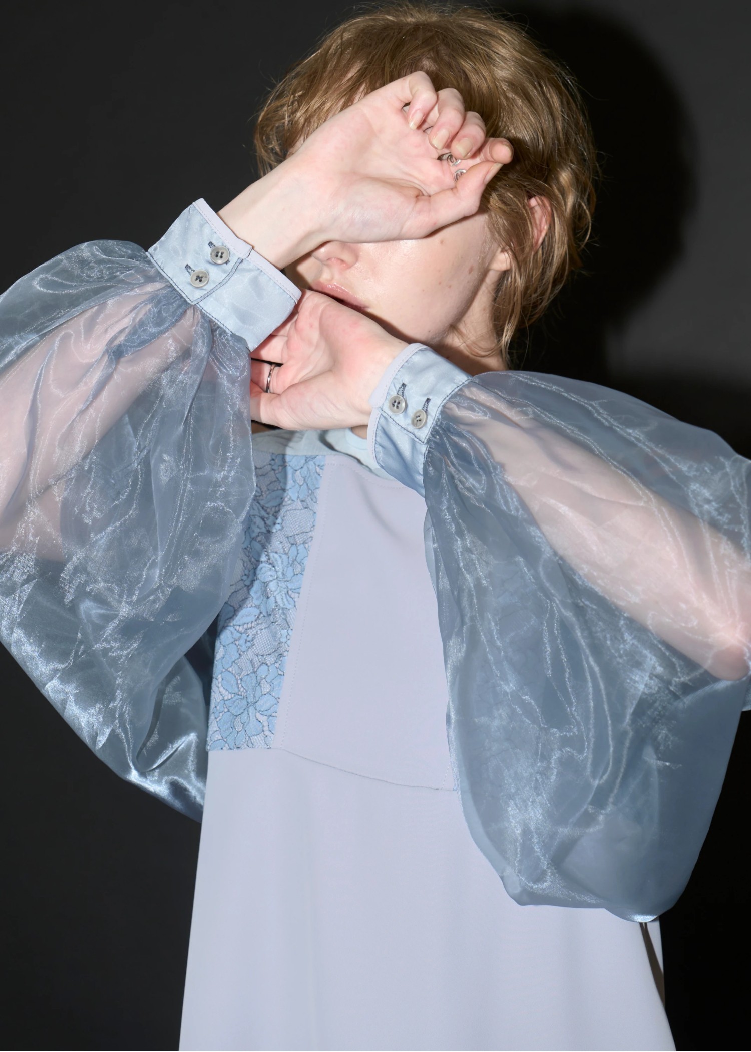 organdy bolero lace patchwork 3 piece SET UP