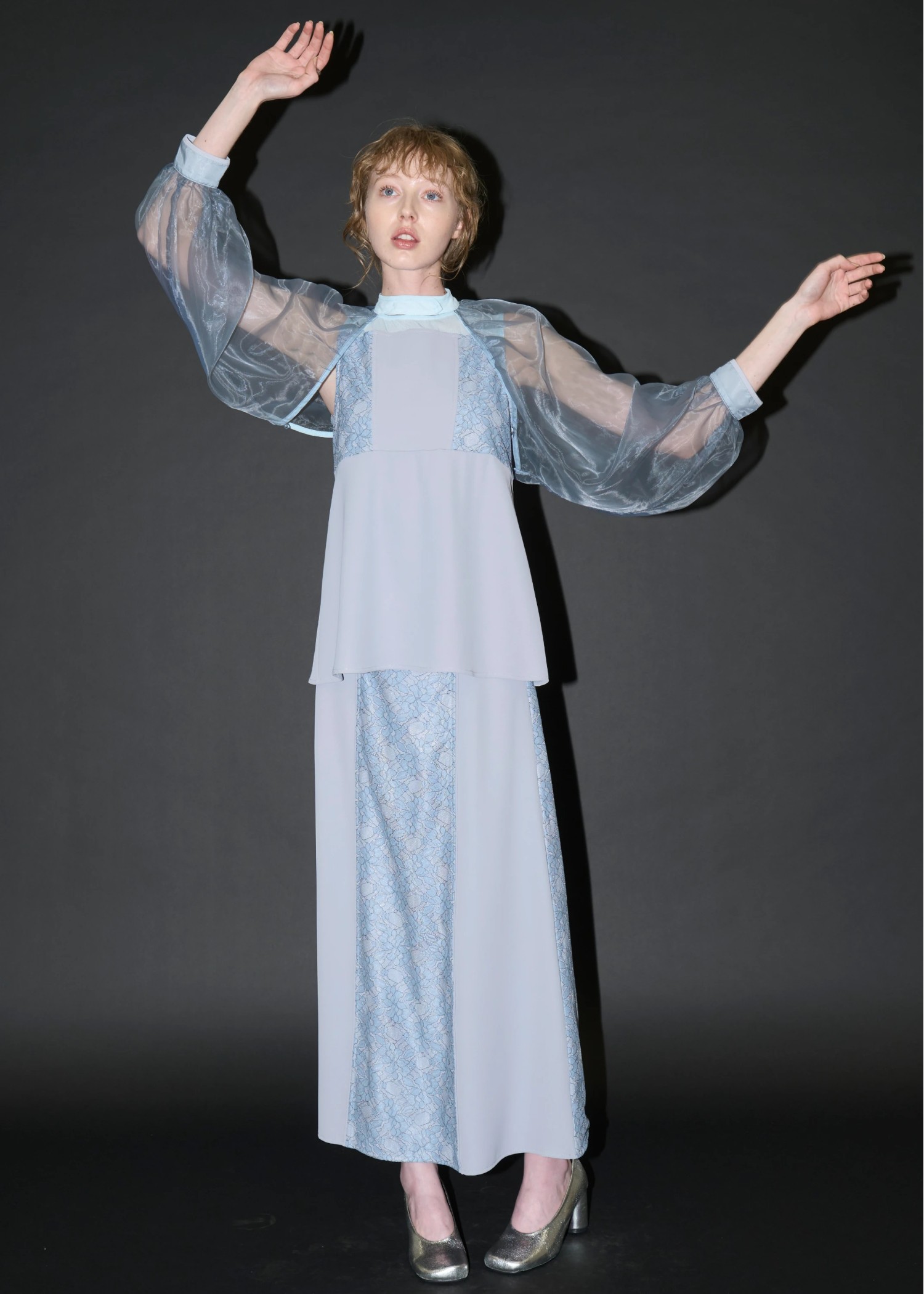 organdy bolero lace patchwork 3 piece SET UP