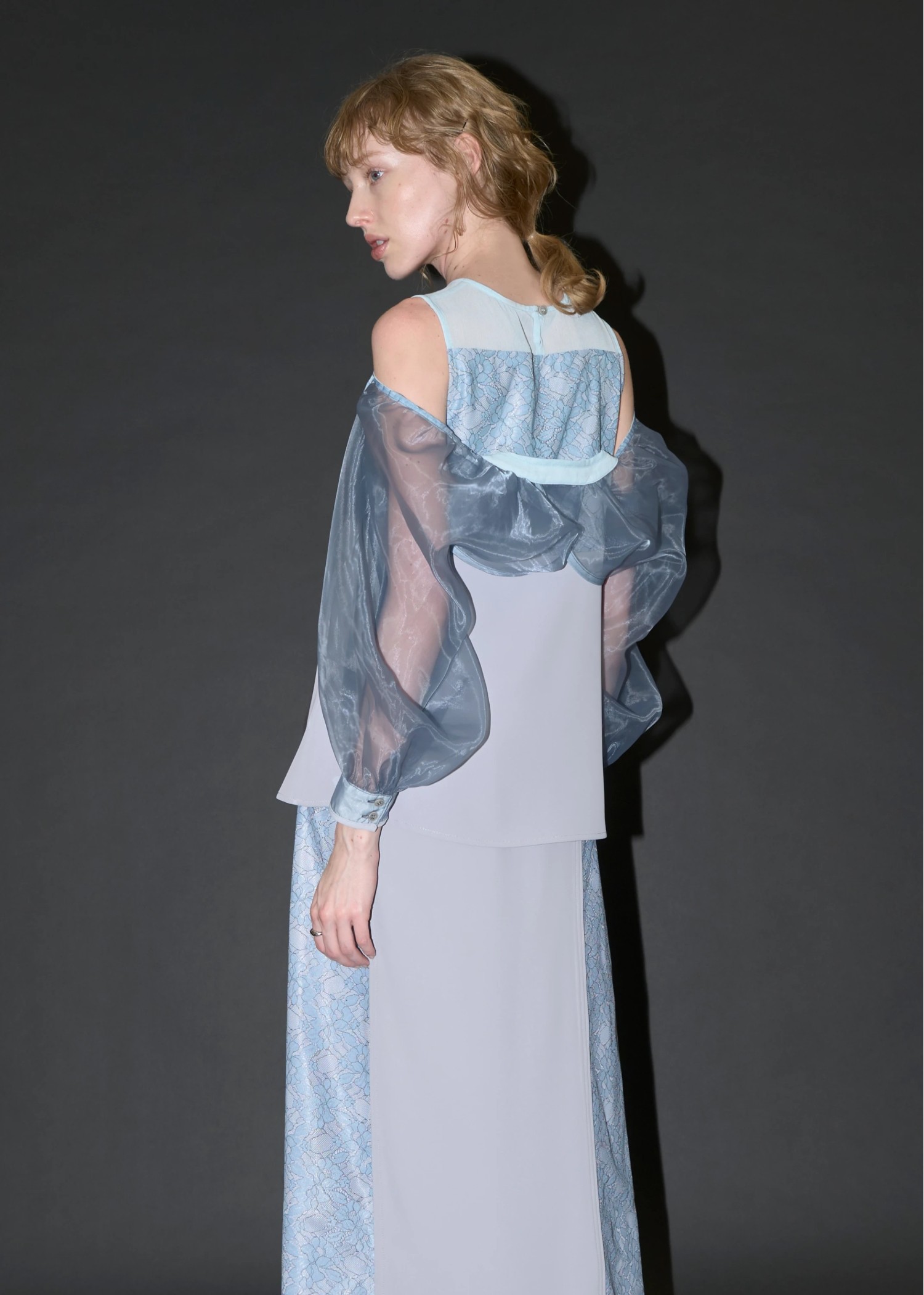 organdy bolero lace patchwork 3 piece SET UP