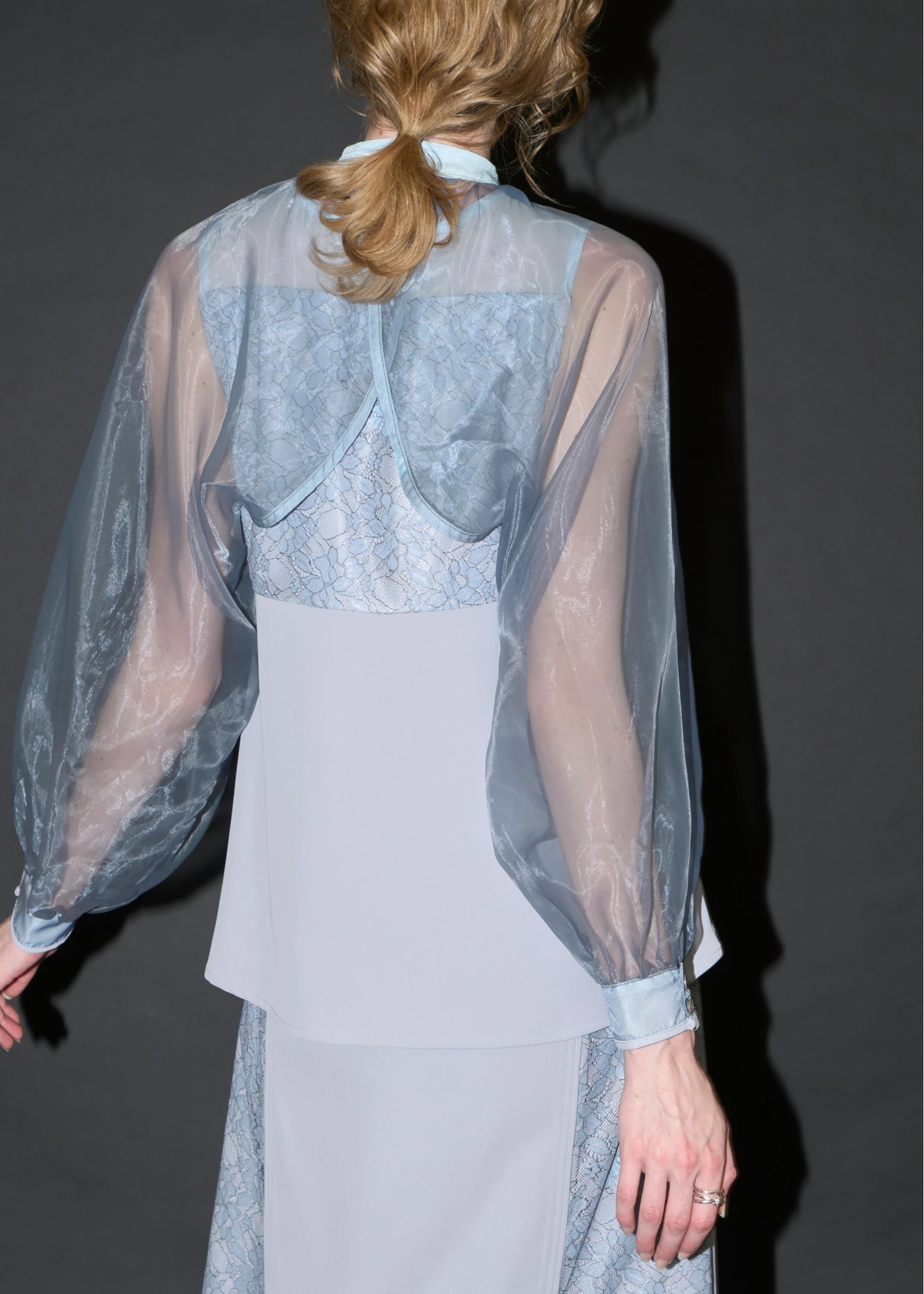 organdy bolero lace patchwork 3 piece SET UP