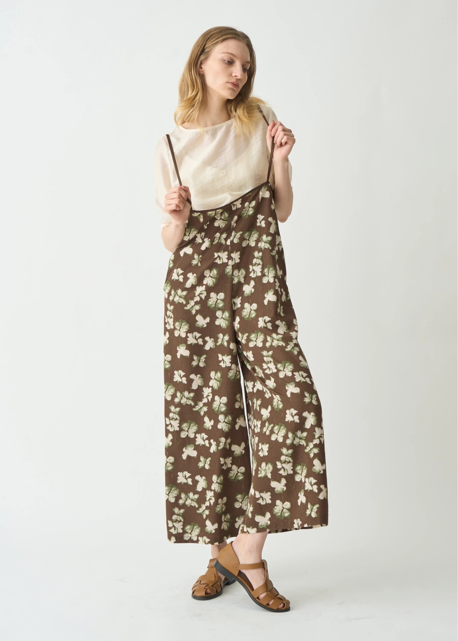 thin string flower overalls SET UP