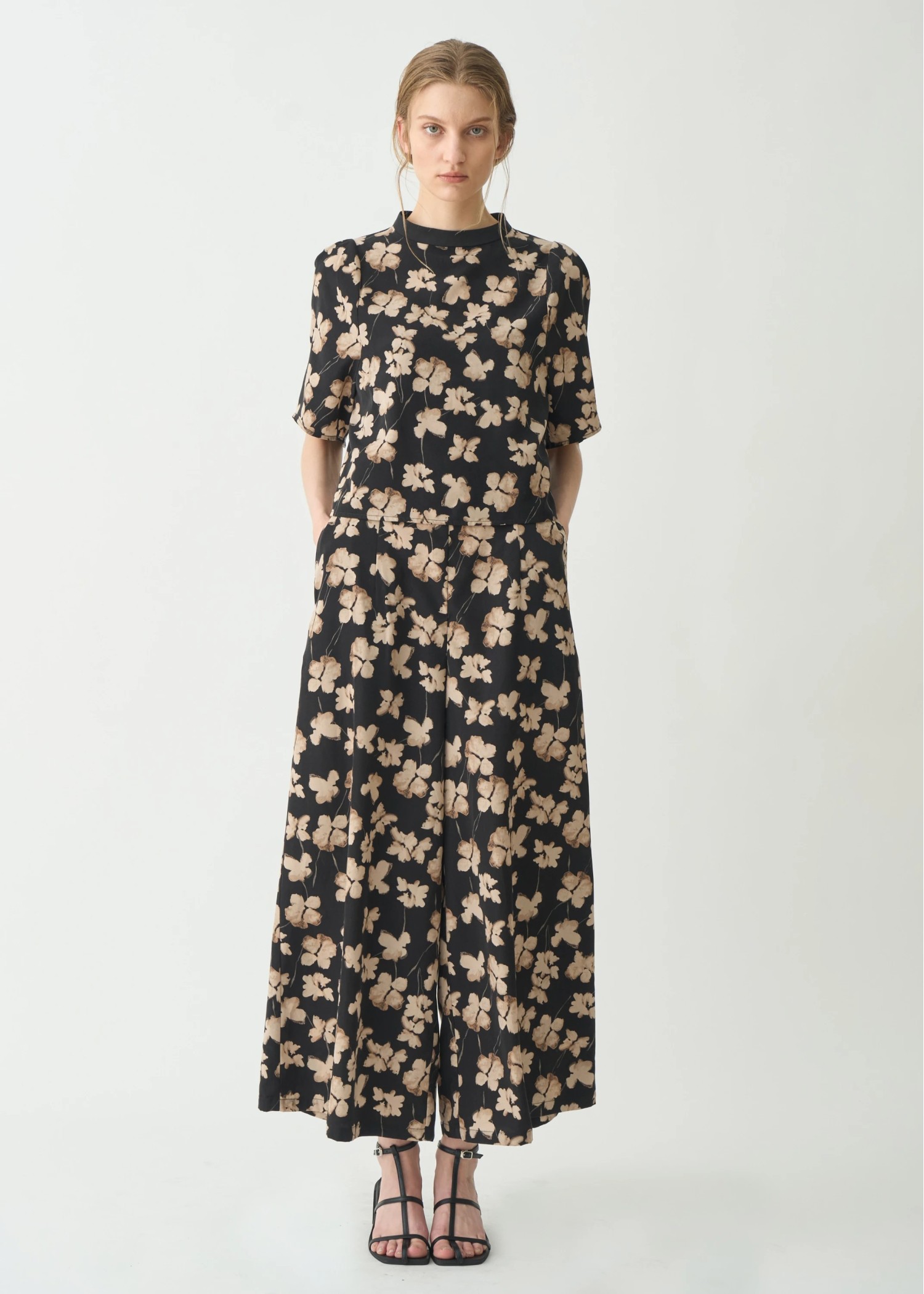 thin string flower overalls SET UP