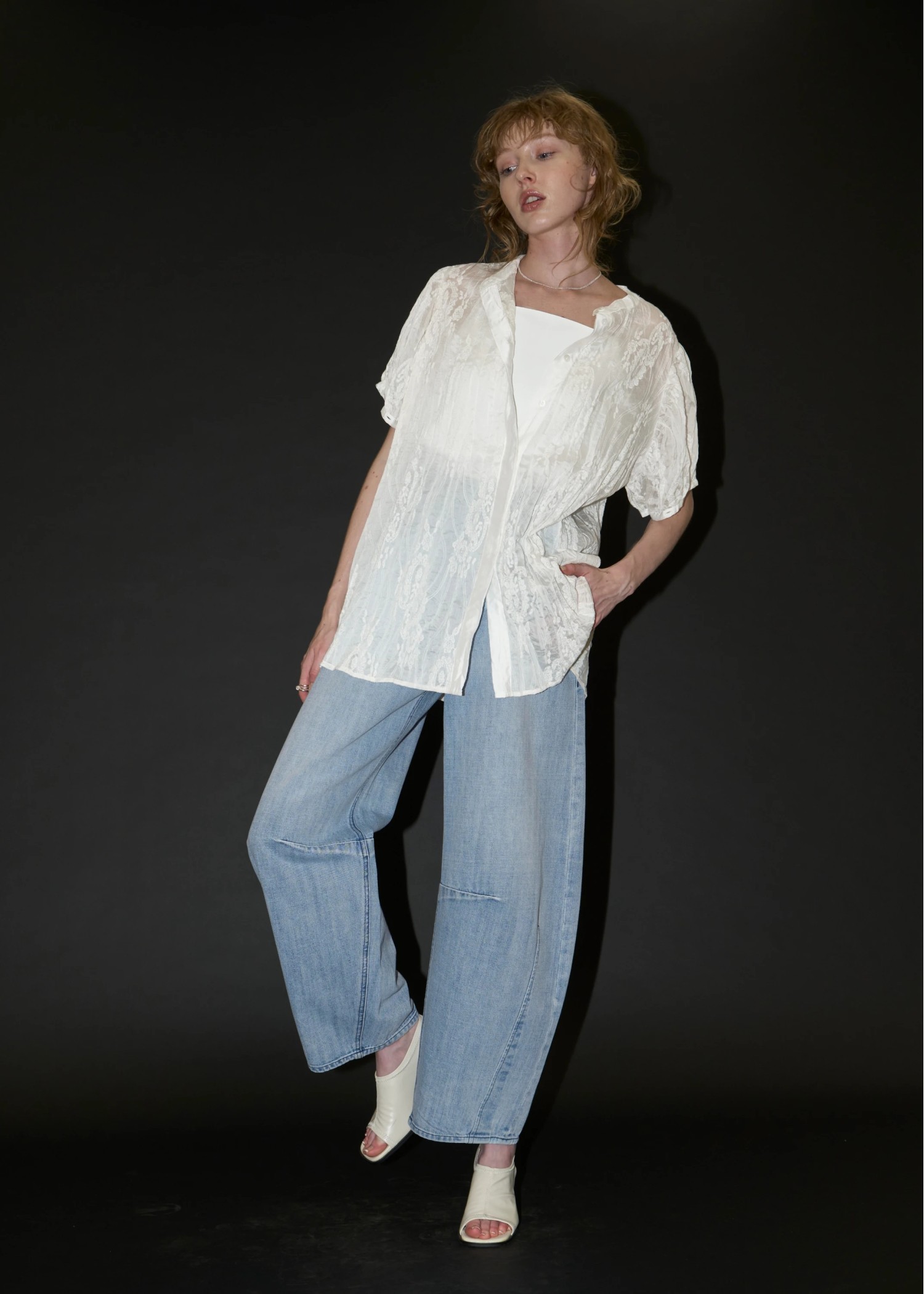 wrinkle embroidery removable sleeve BL