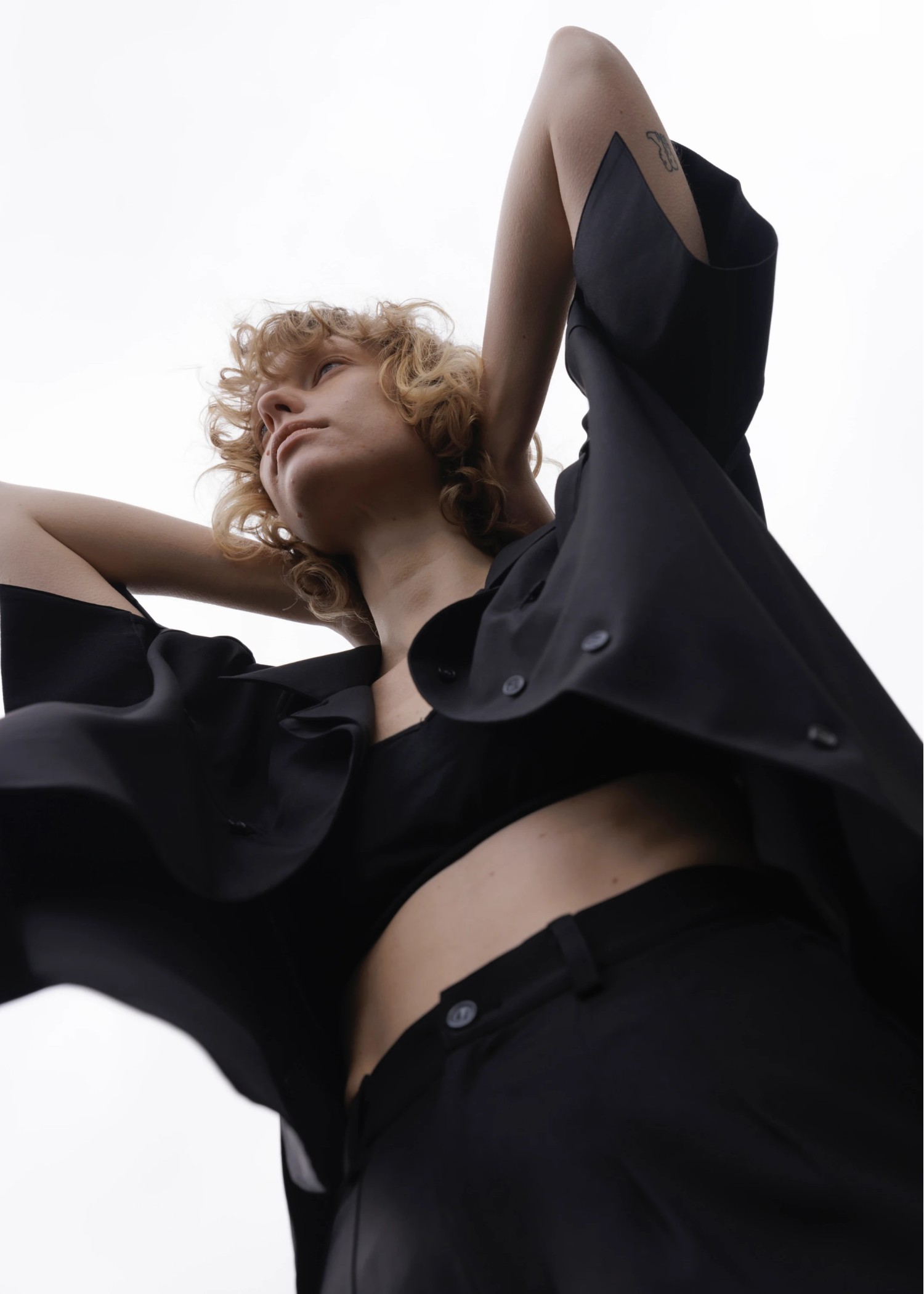 cool touch open collar button tuck up SH